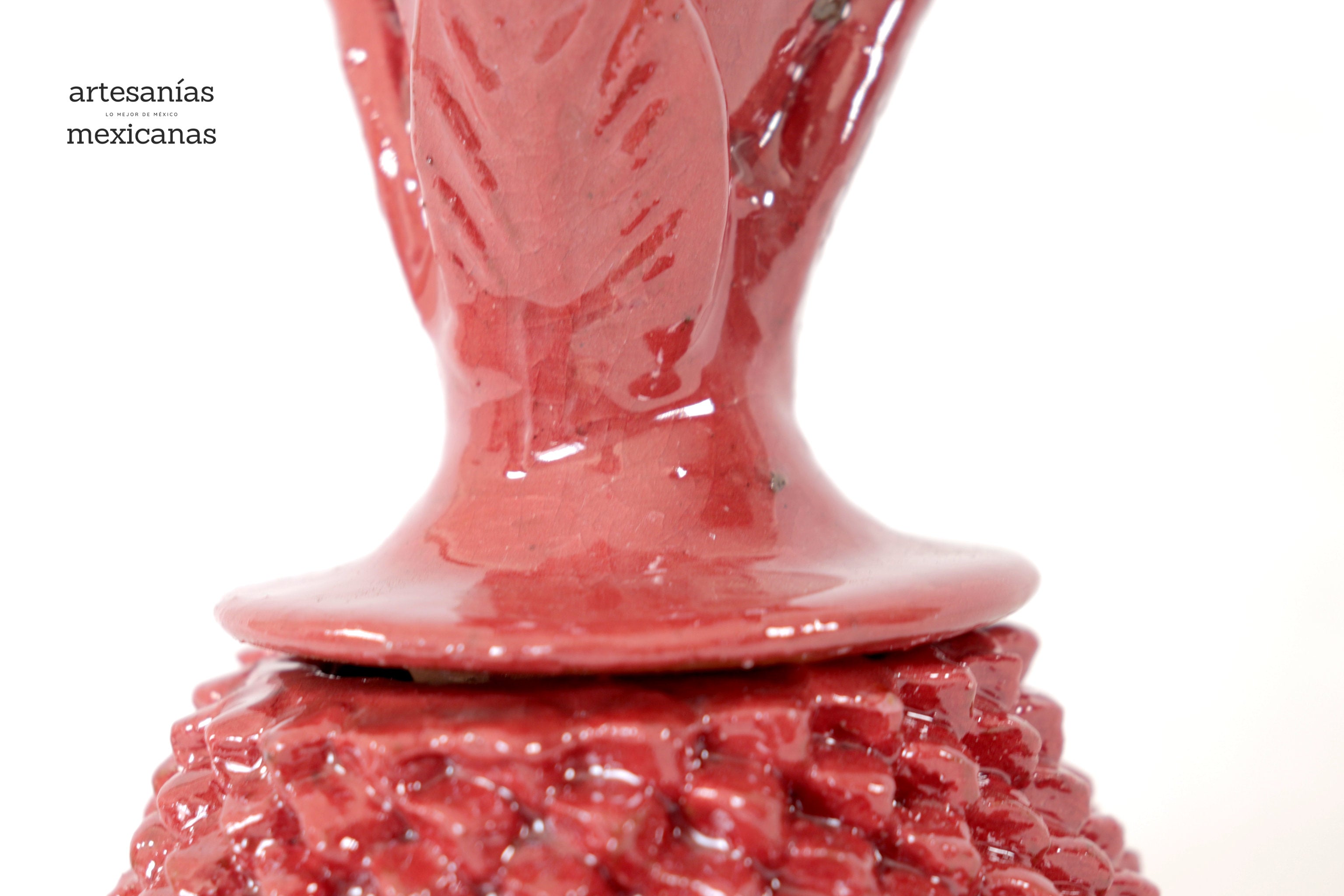 Red Pineapple Glazed Clay - 7.7 in. Juan Gtz