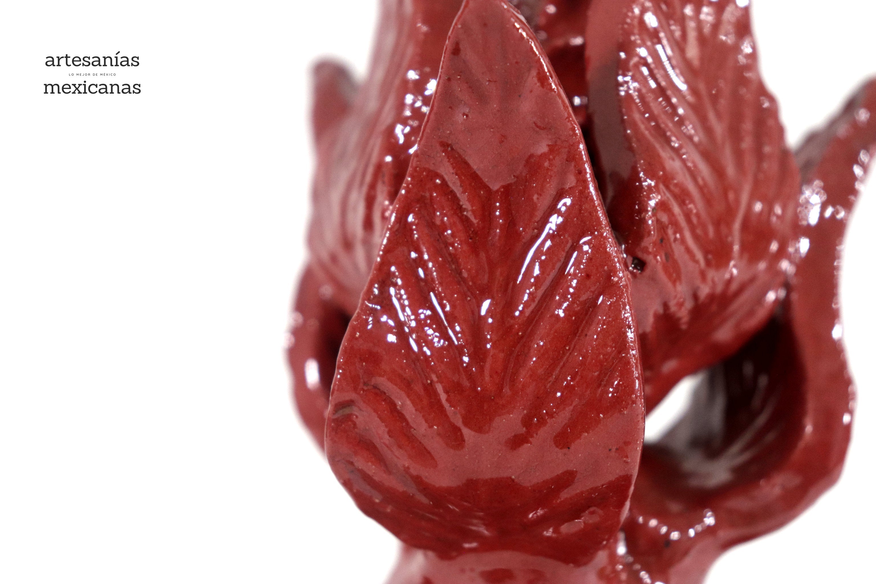 Red Pineapple with Spikes Glazed Clay - 8.6 in. Juan Gtz
