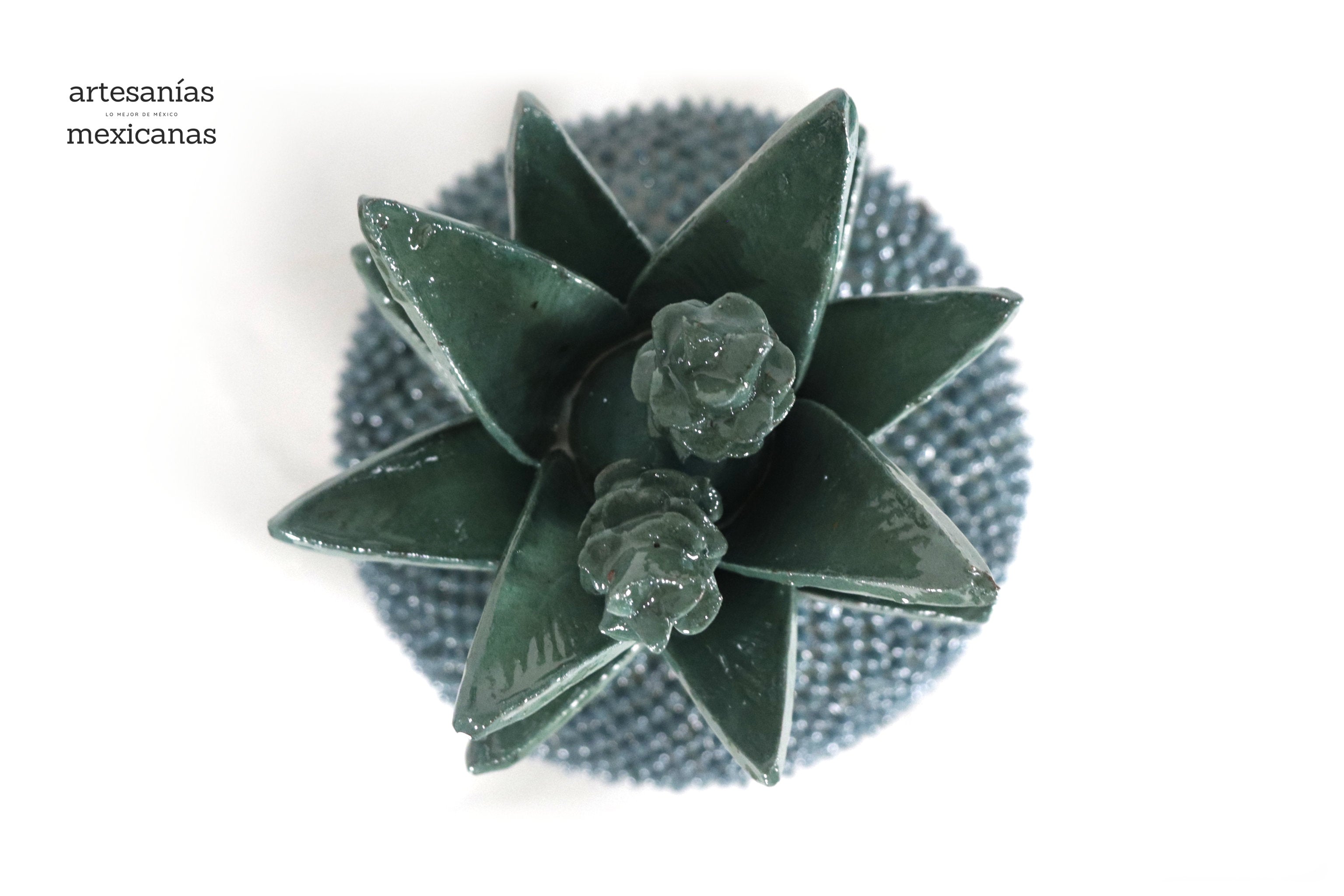 Michoacán Clay Pineapple - Turquoise with Spikes - 13 in. Juan Gtz