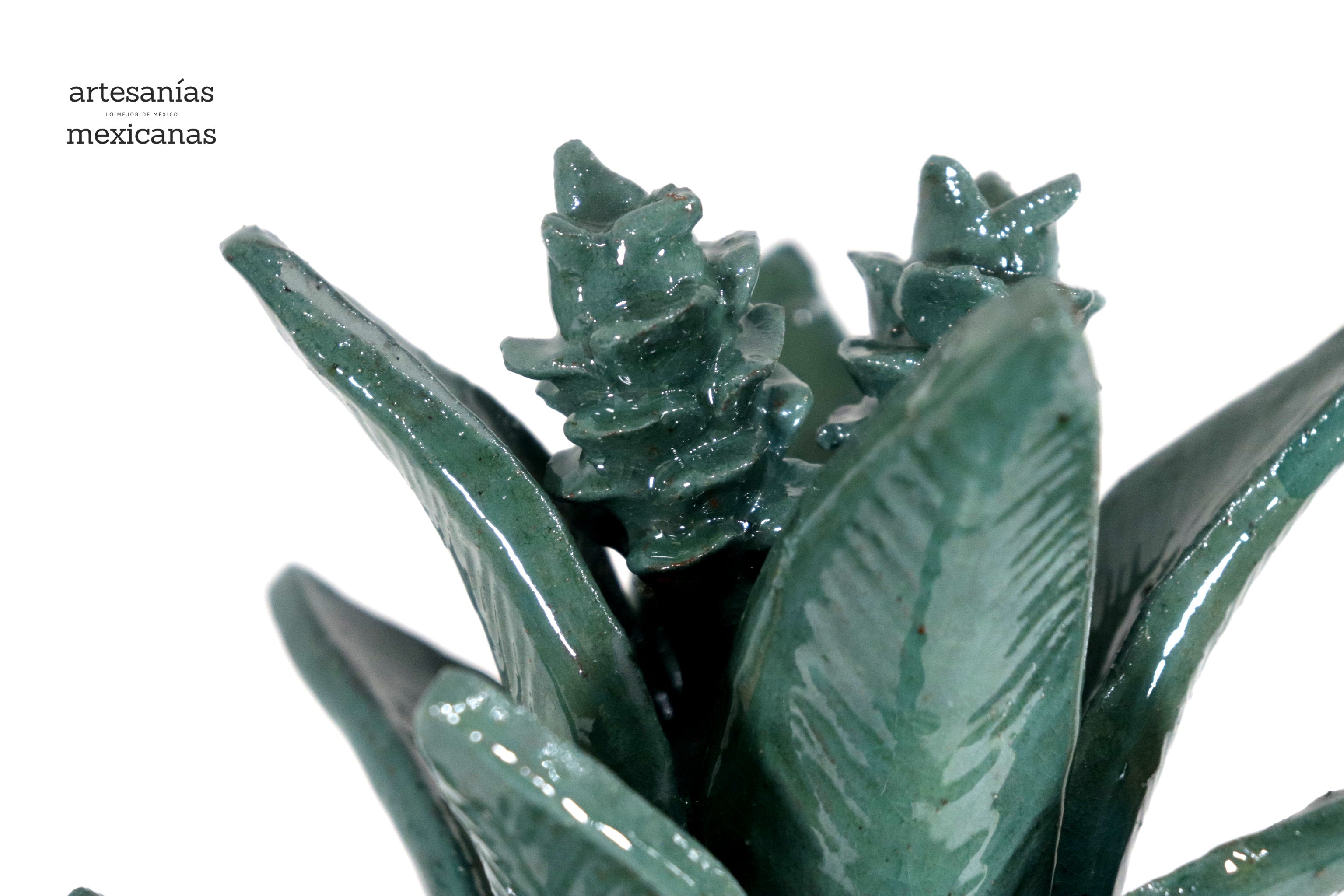 Michoacán Clay Pineapple - Turquoise with Spikes - 13 in. Juan Gtz