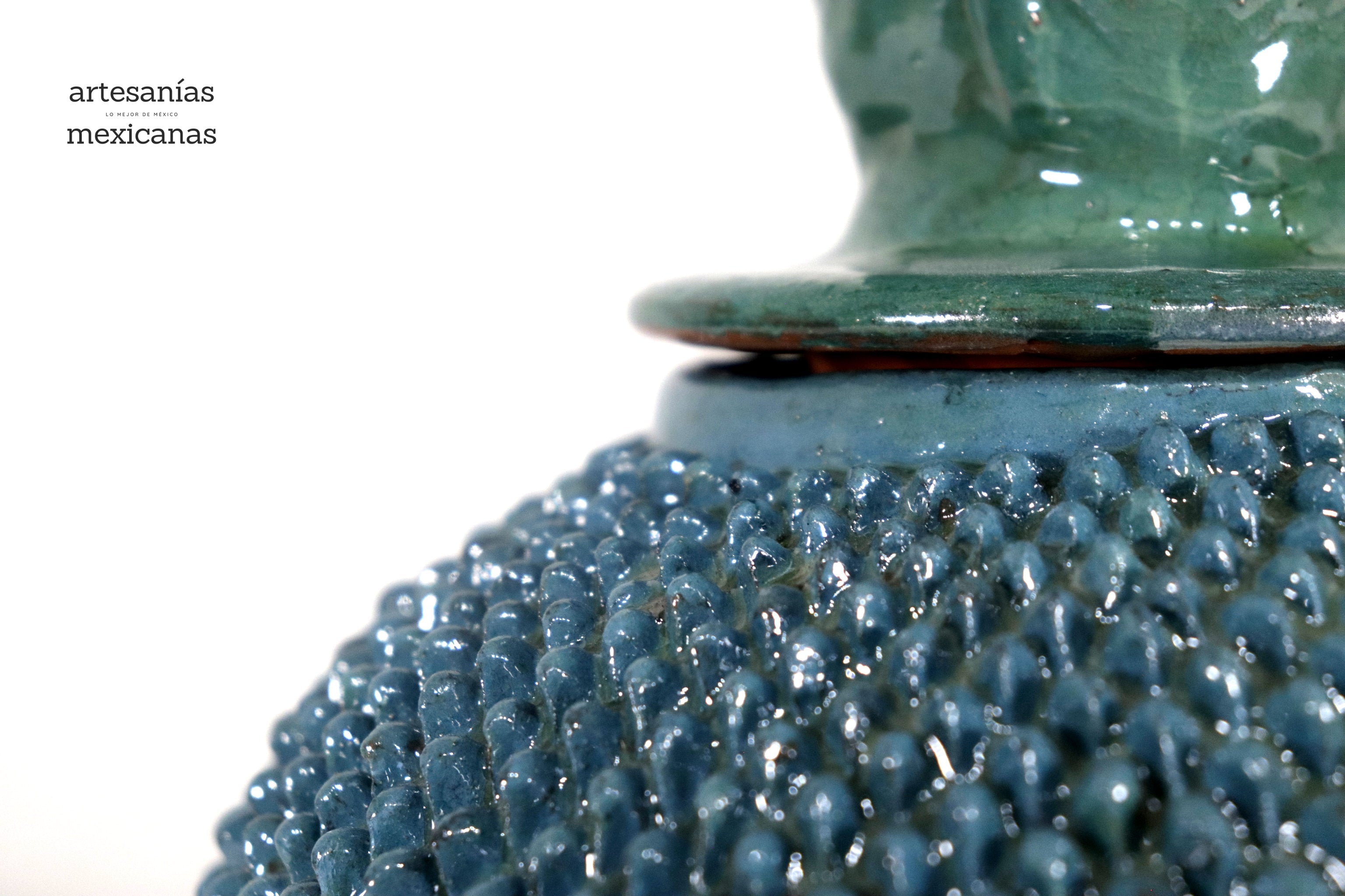 Michoacán Clay Pineapple - Turquoise with Spikes - 13 in. Juan Gtz