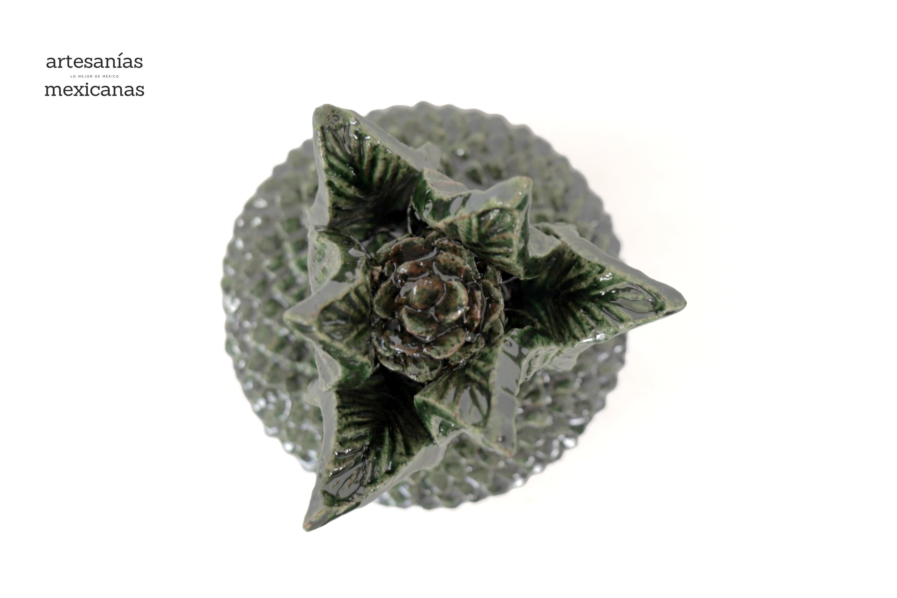 Green Pineapple with Spikes Glazed Clay - 8.6 in. Juan Gtz