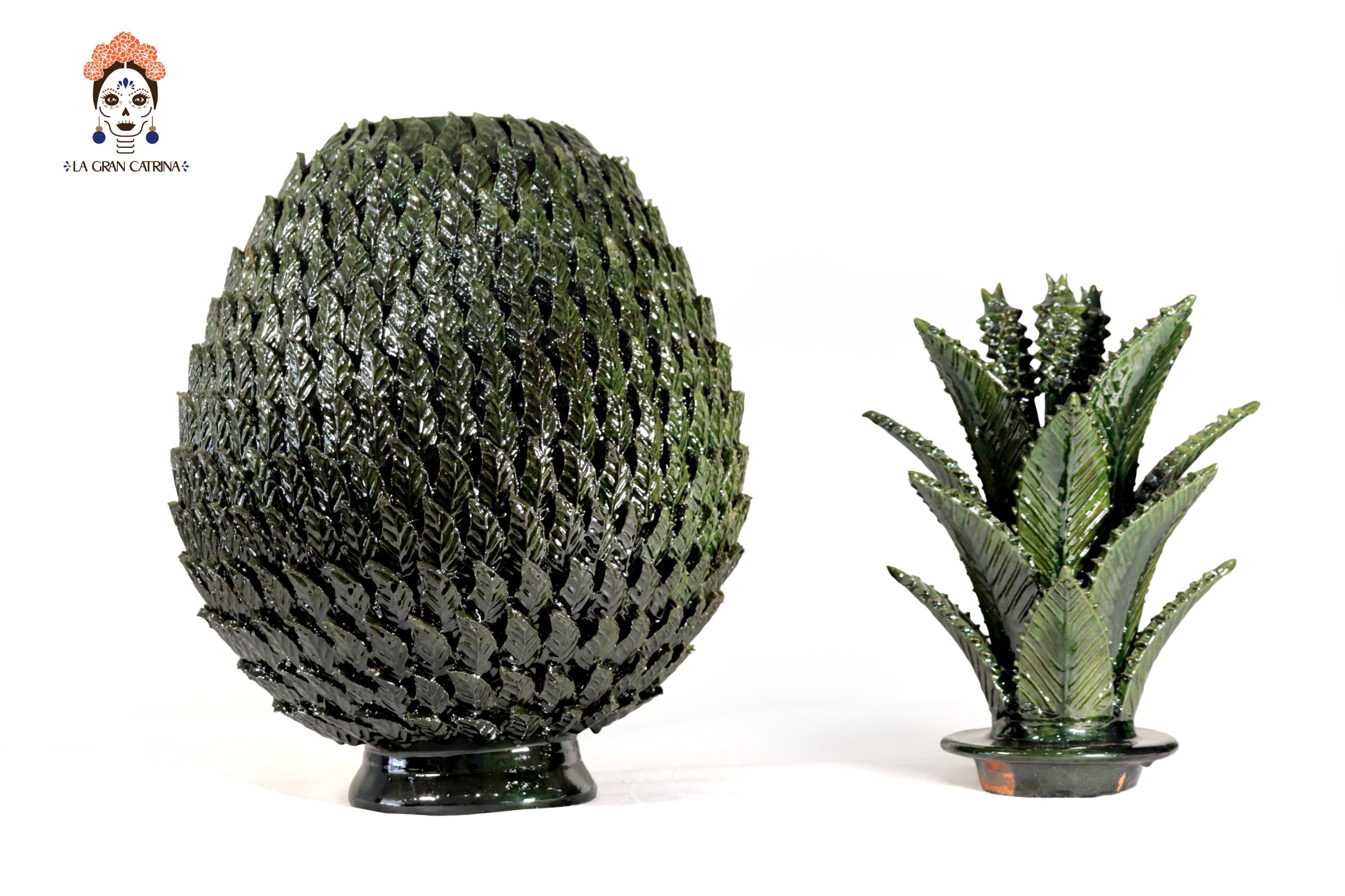 Michoacán Clay Pineapple - 27.5 in. - Green Juan Gtz