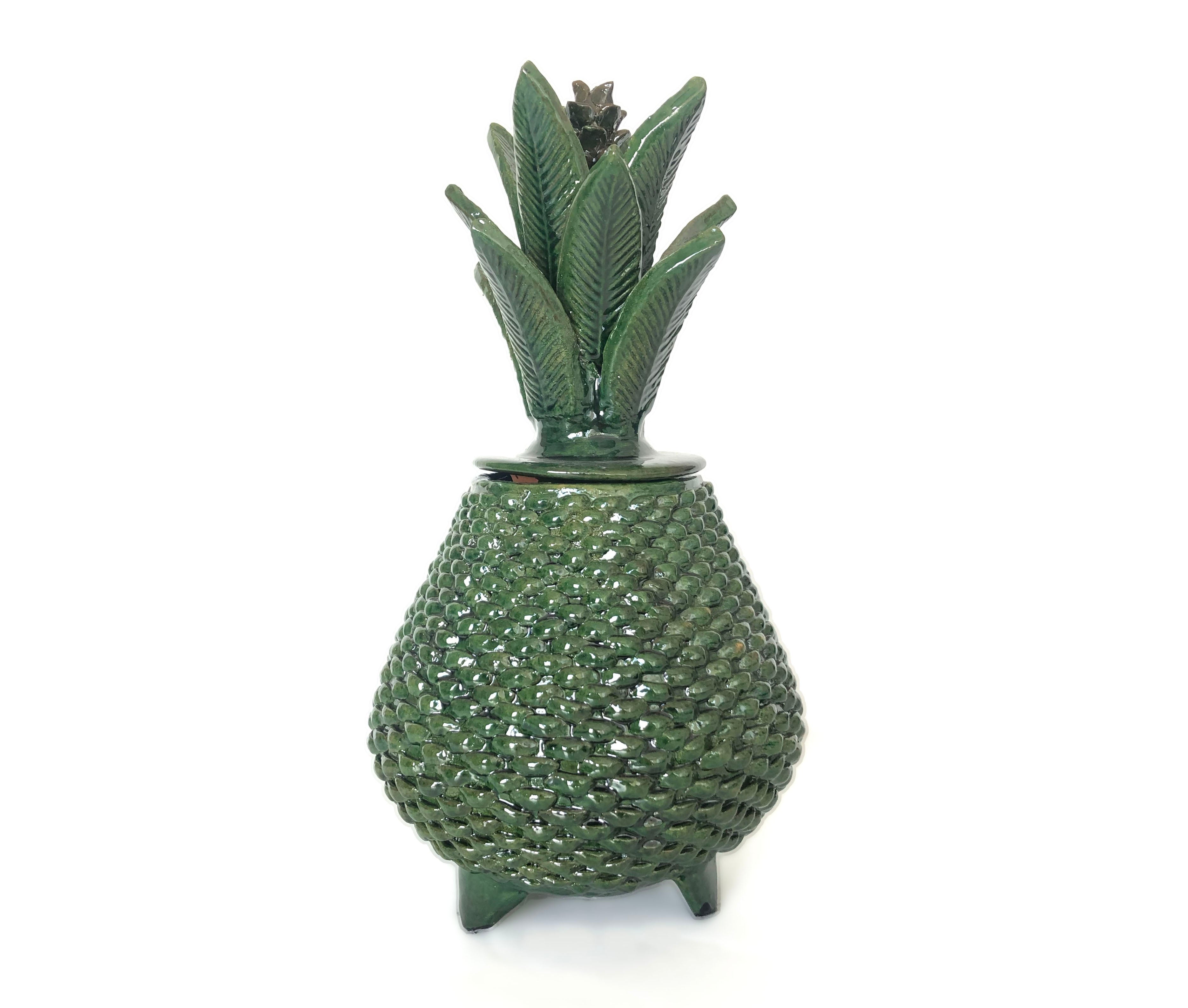 Michoacán Clay Pineapple - Green of brick pattern - 14 in. - Made to Order Juan Gtz