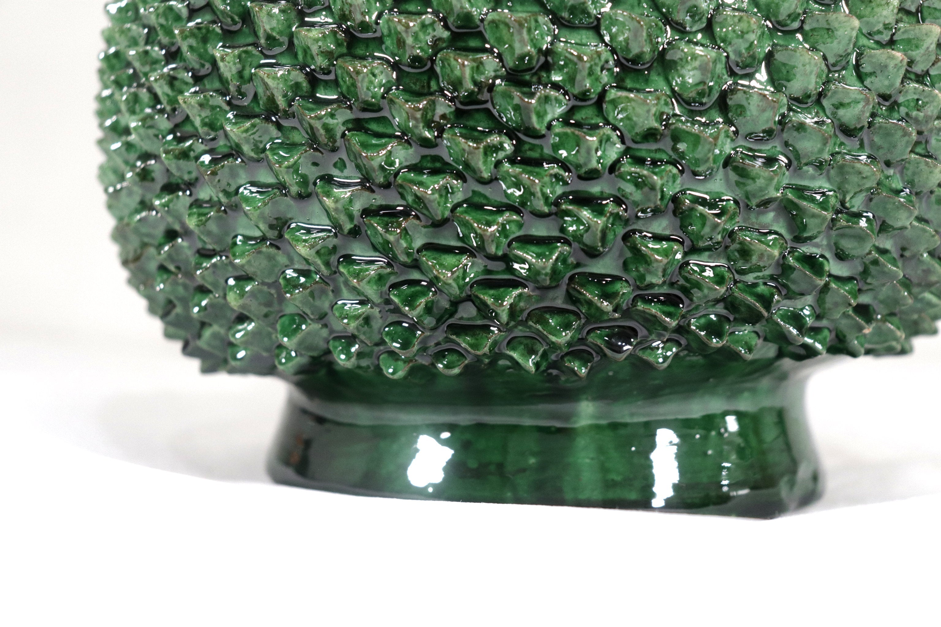 Michoacán Clay Pineapple - Spikes Green - 20 in. - in. Production Juan Gtz
