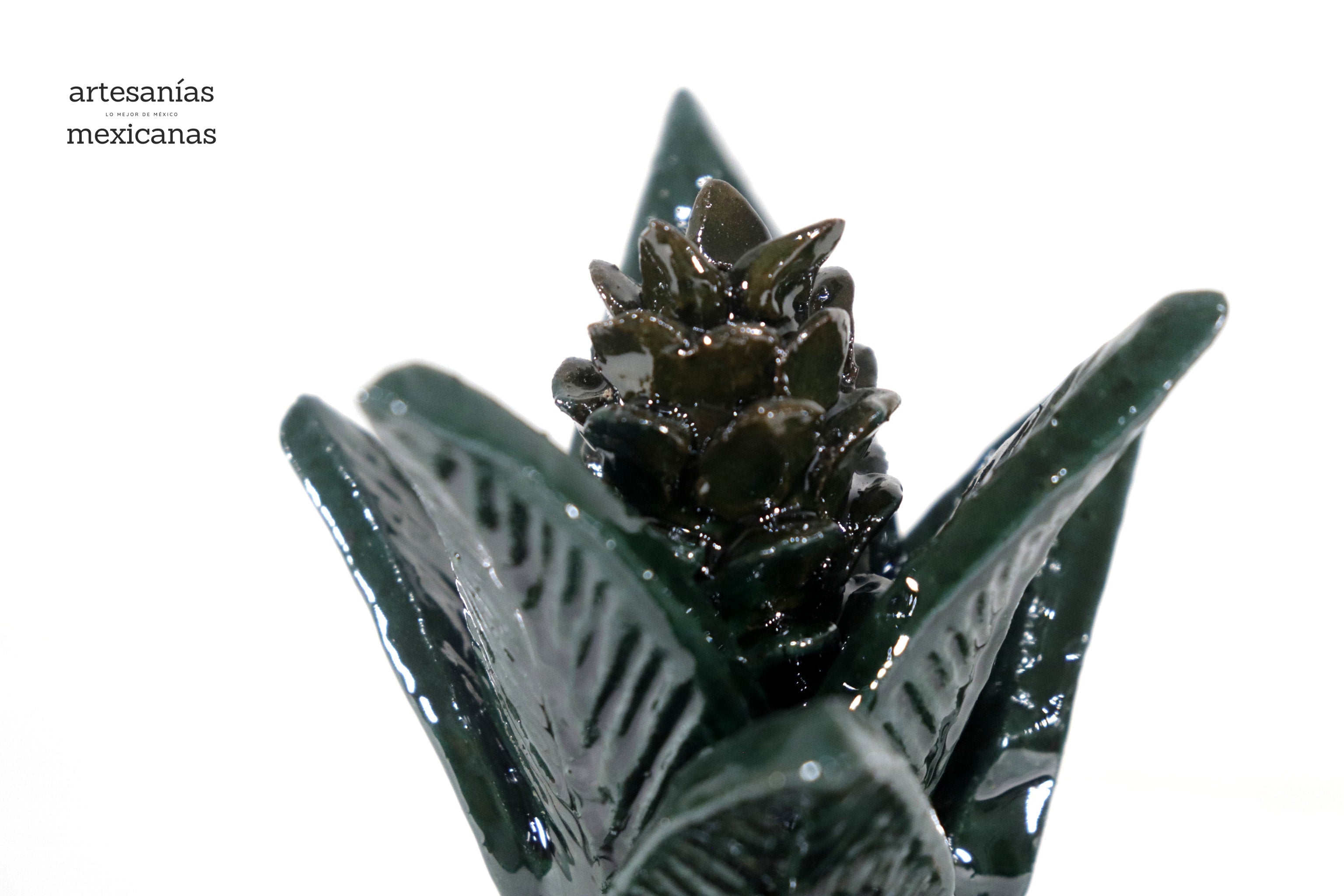 Michoacán Clay Pineapple - Green small barrel cactus openwork - 7.7 in. - Made to Order Juan Gtz