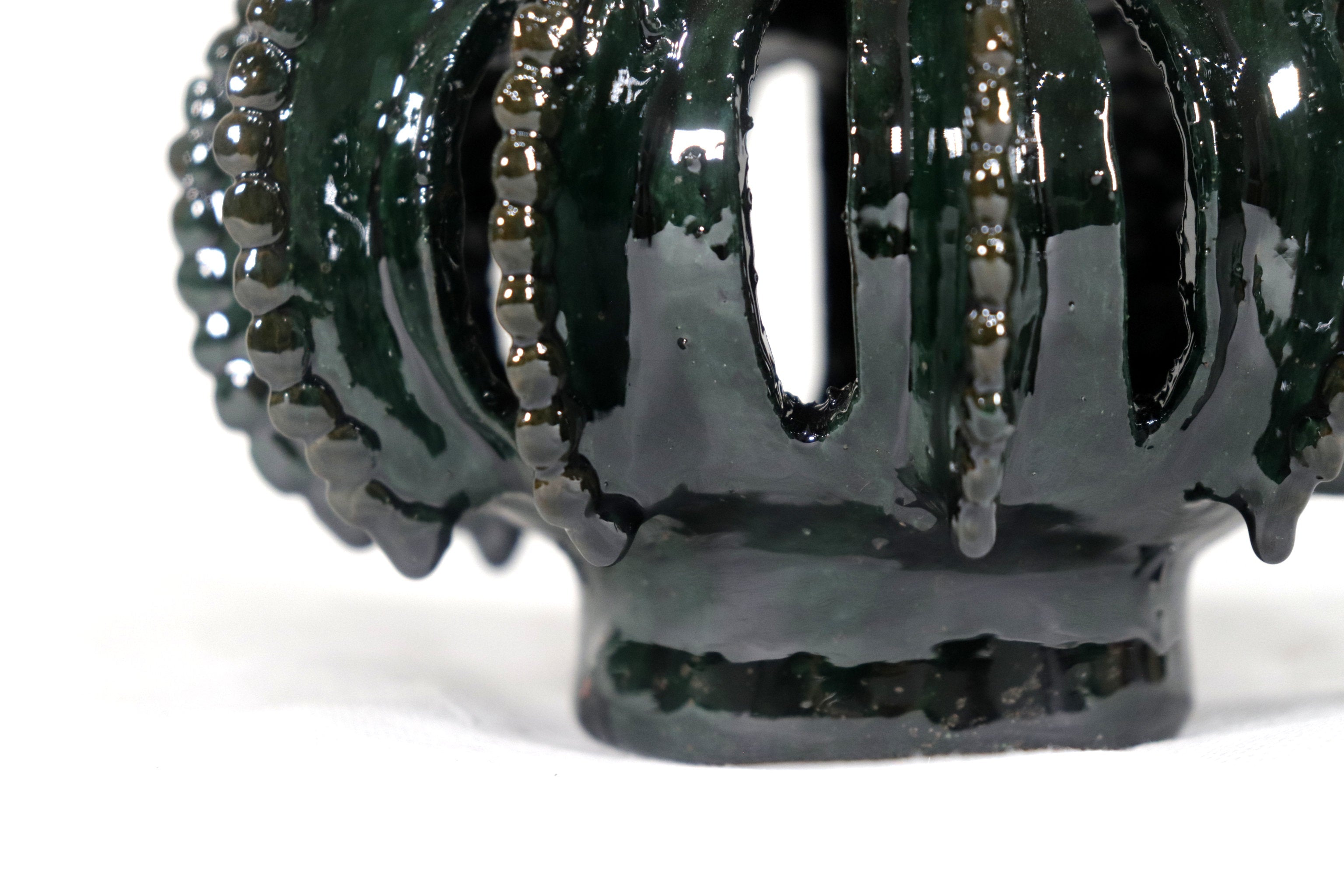 Michoacán Clay Pineapple - Green small barrel cactus openwork - 7.7 in. - Made to Order Juan Gtz
