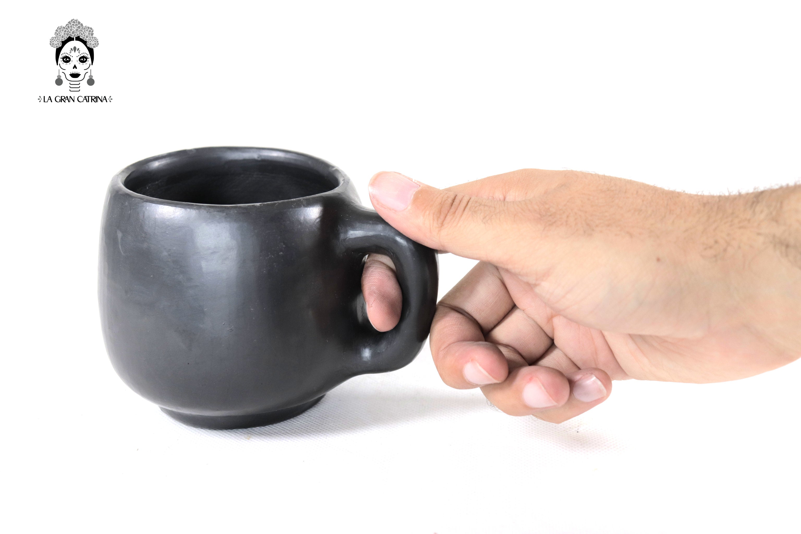 Cups Handcrafted Black Clay - Wholesale 10+ Pieces or More. 3.5 in. Tere Oax