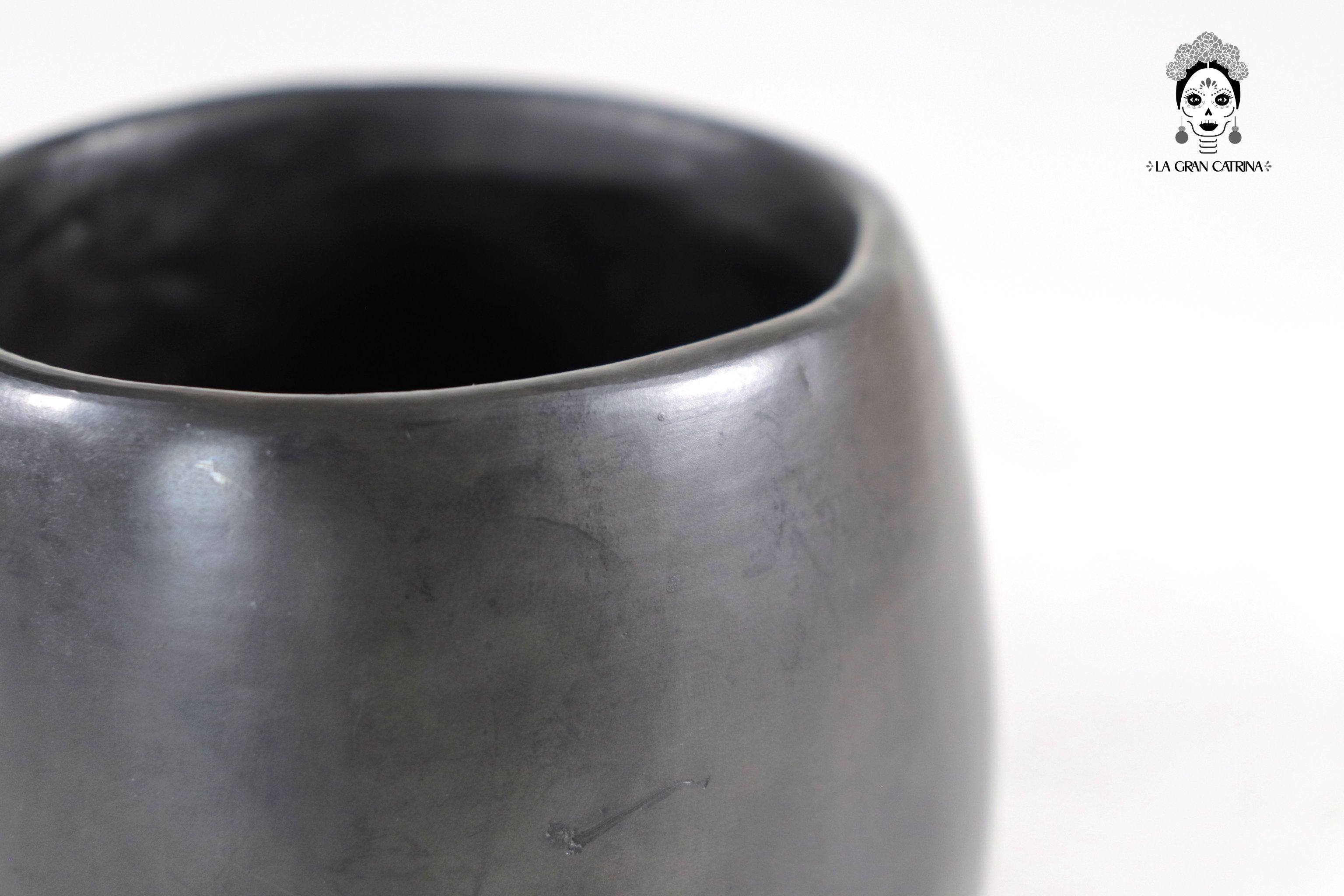 Cups Handcrafted Black Clay - Wholesale 10+ Pieces or More. 3.5 in. Tere Oax