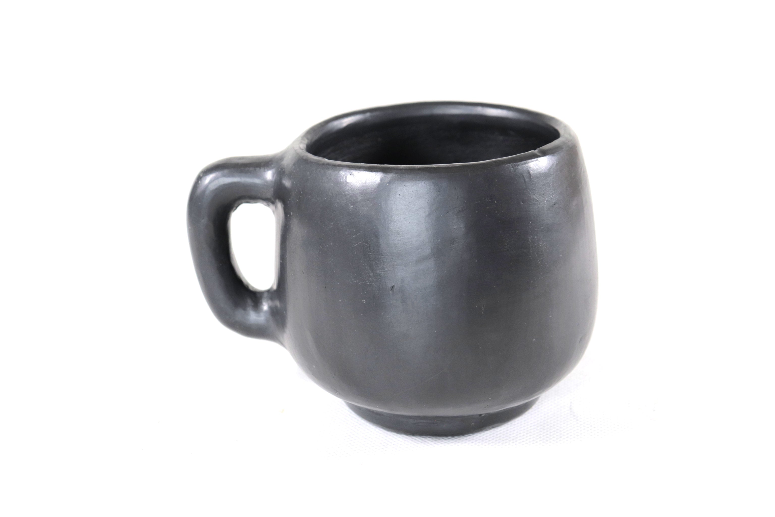 Cups Handcrafted Black Clay - Wholesale 10+ Pieces or More. 3.5 in. Tere Oax