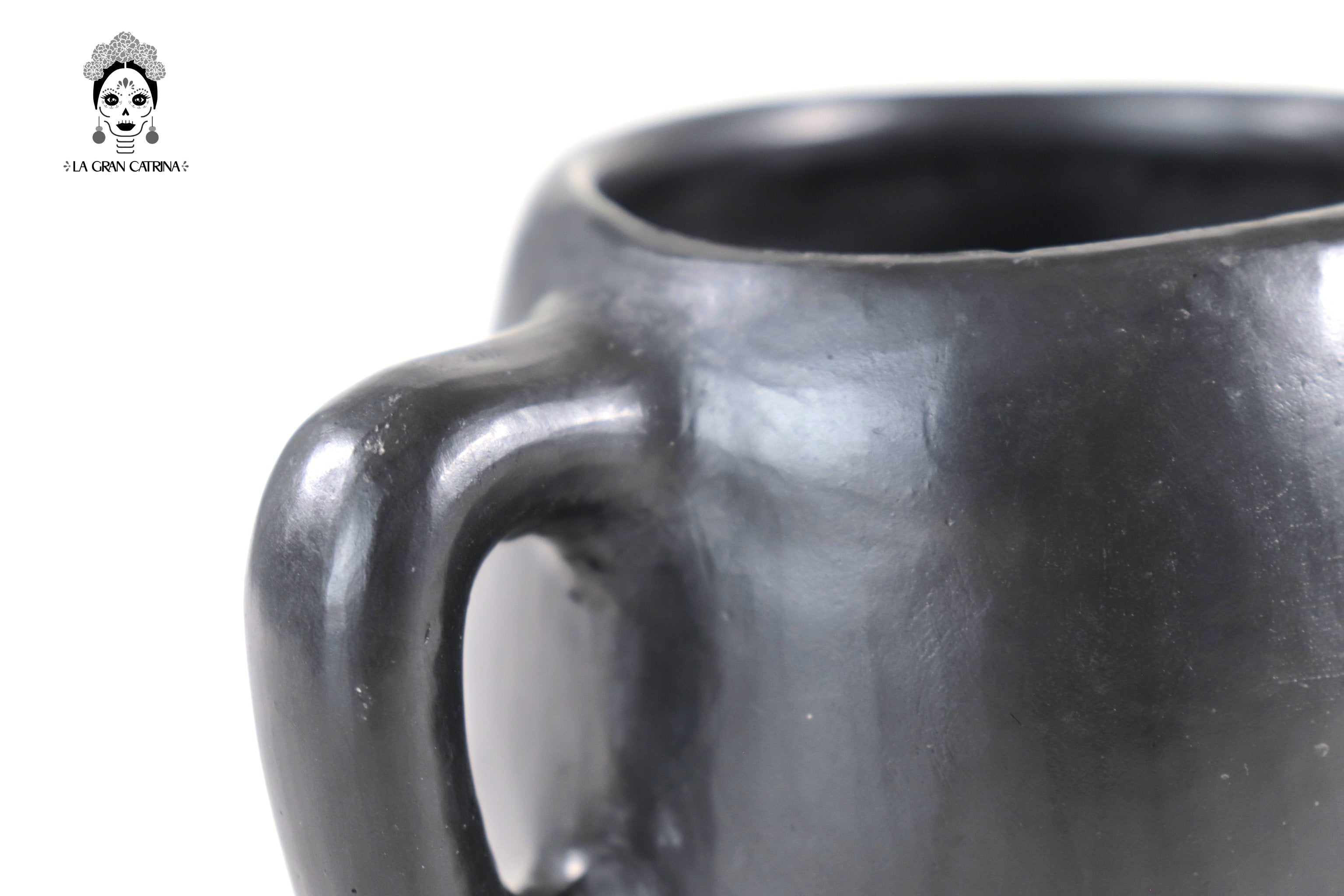 Cups Handcrafted Black Clay - Wholesale 10+ Pieces or More. 3.5 in. Tere Oax