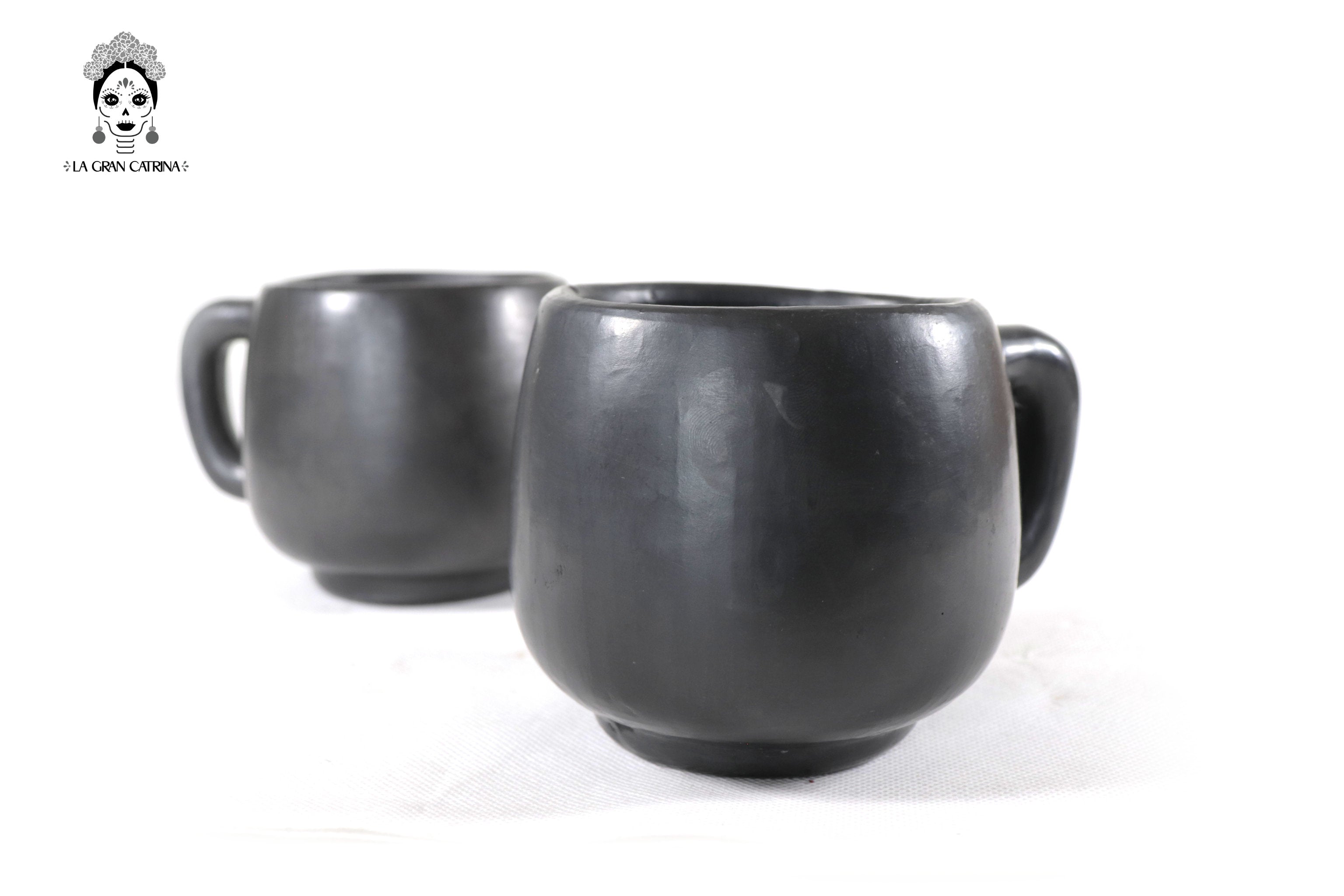 Cups Handcrafted Black Clay - Wholesale 10+ Pieces or More. 3.5 in. Tere Oax