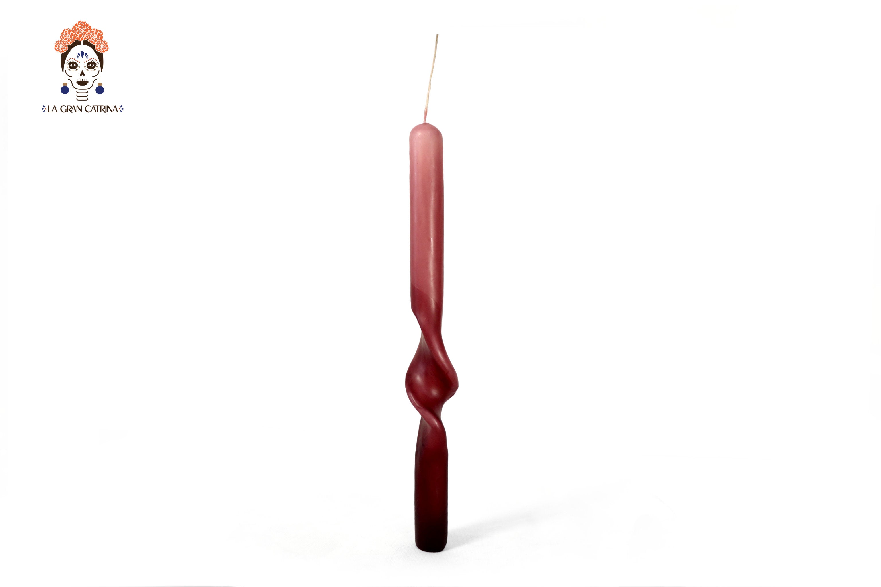 Twisted Candles Yellow and Burgundy - 11.8 in. Viviana