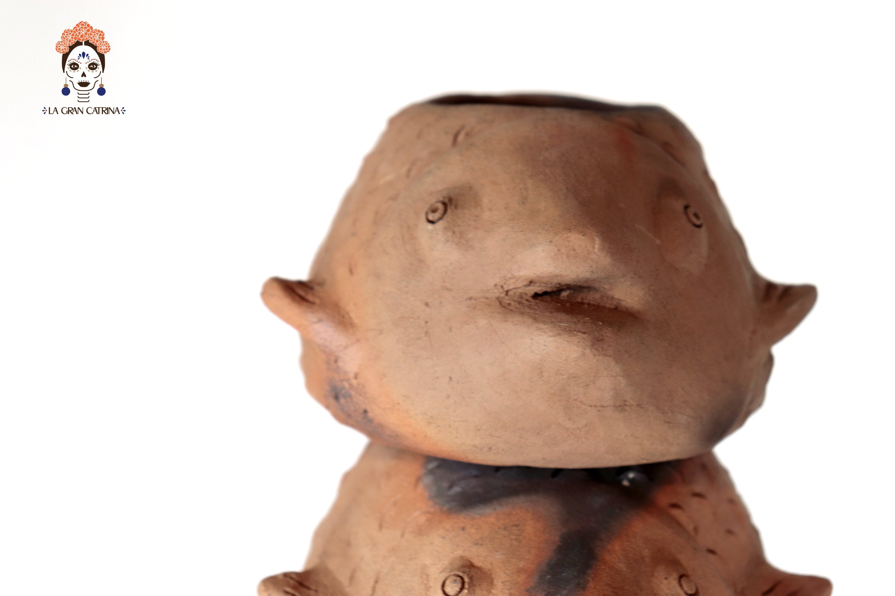 Tower of Fish of Natural Clay - 30.7 in. Zipiajo