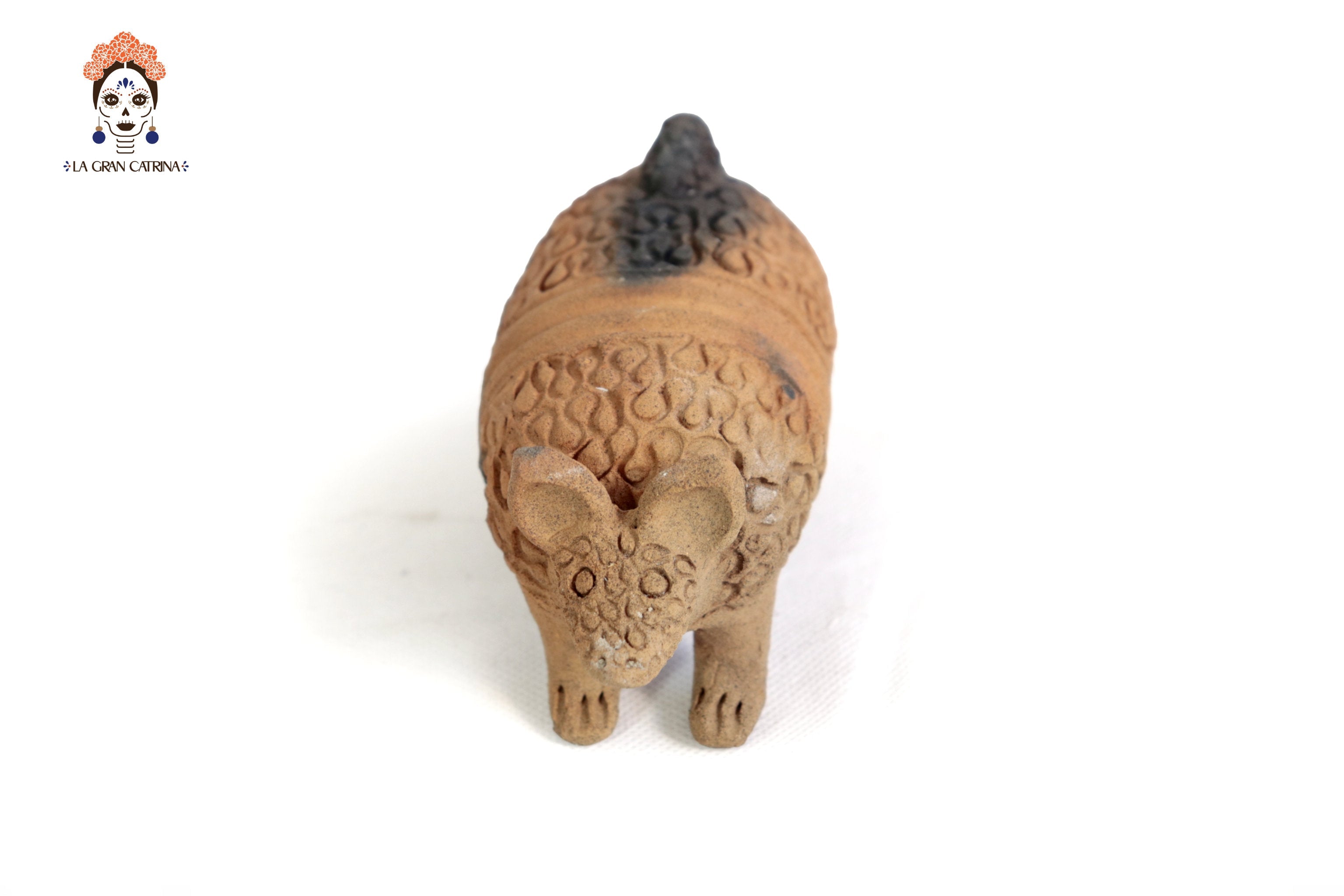 Armadillo with Young of Natural Clay - 11 in. Zipiajo