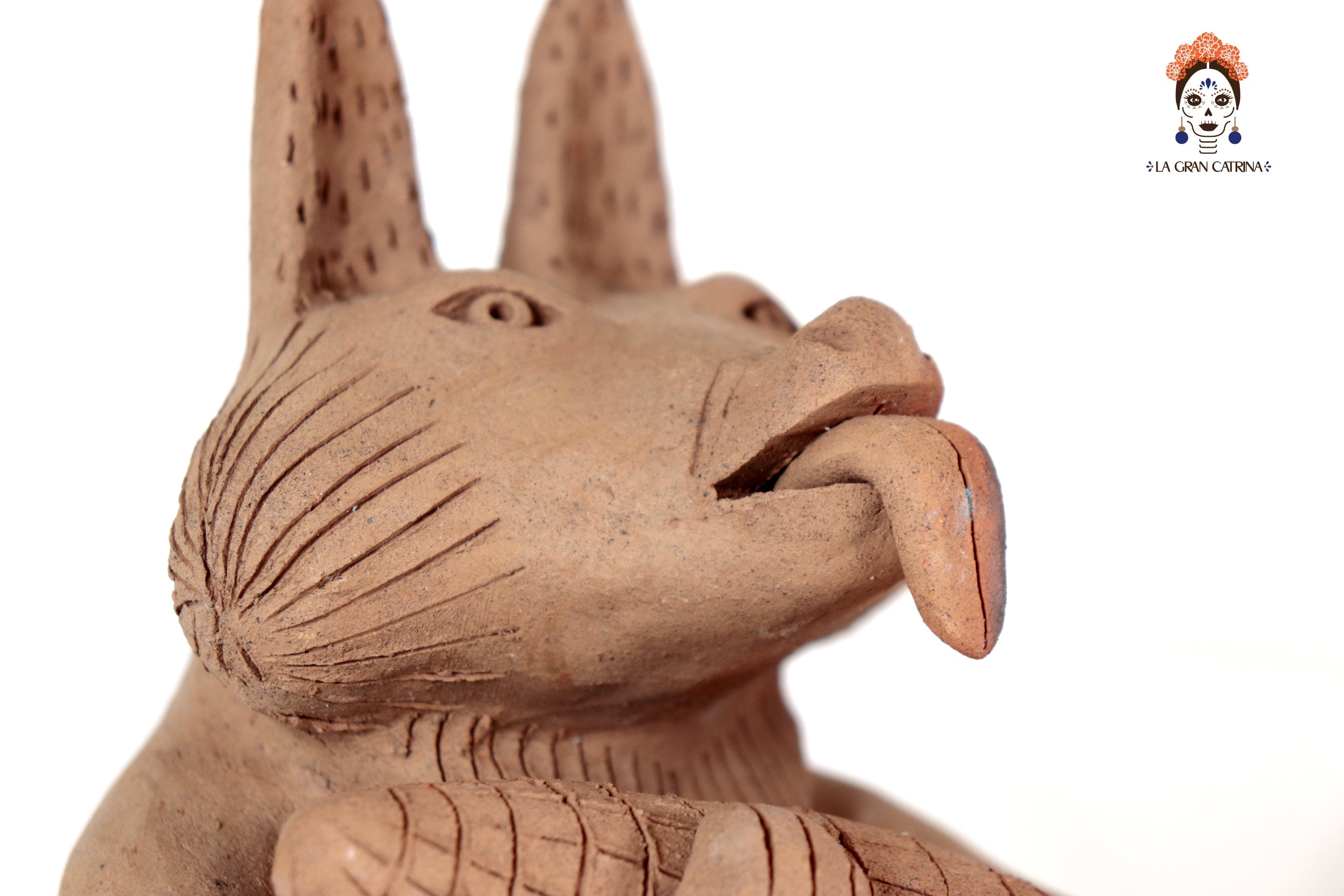 Seed-Holding Fox with Corncob of Natural Clay - 9 in. Zipiajo
