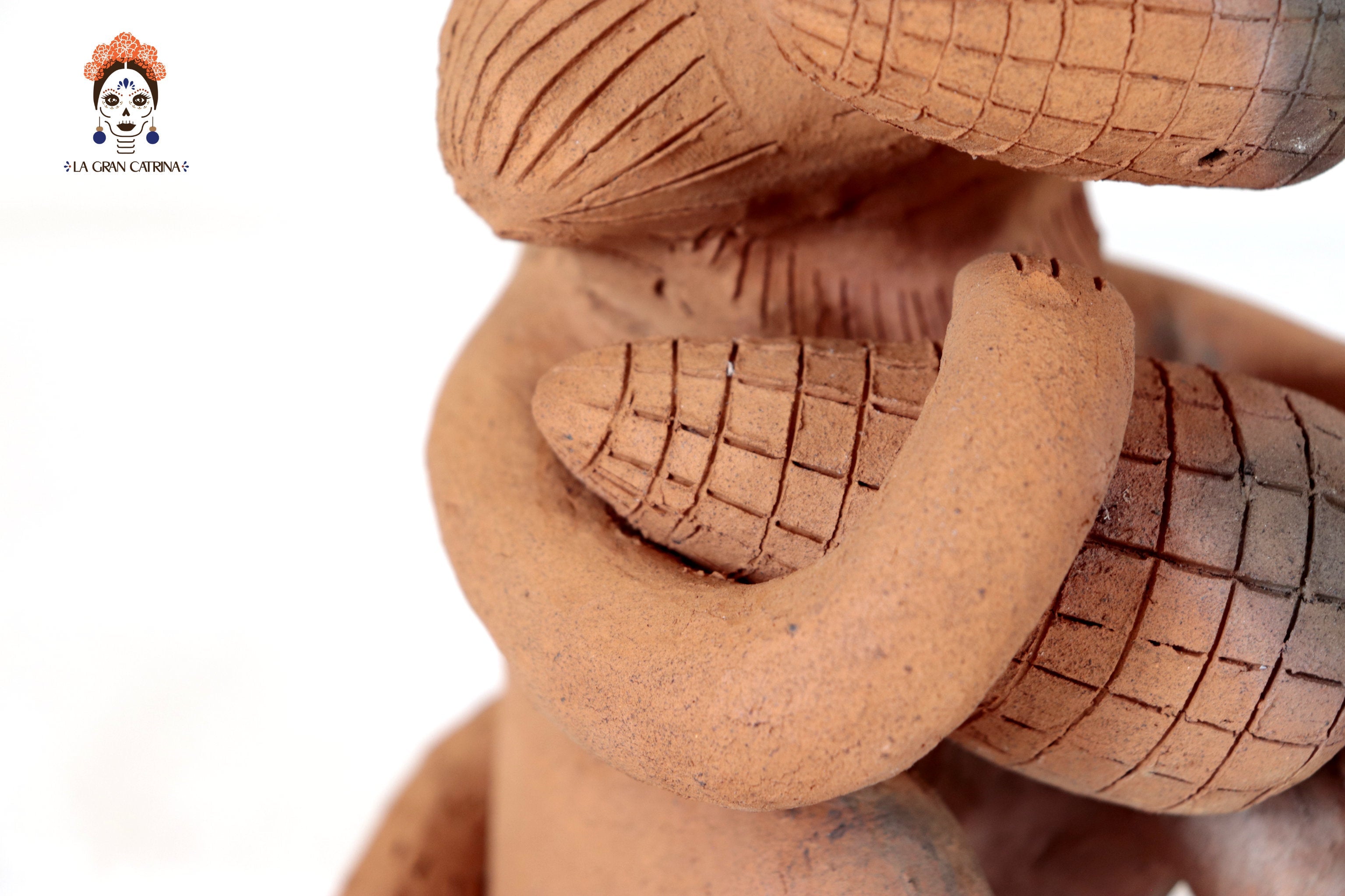 Seed-Holding Fox Candleholder of Natural Clay - 9.8 in. Zipiajo