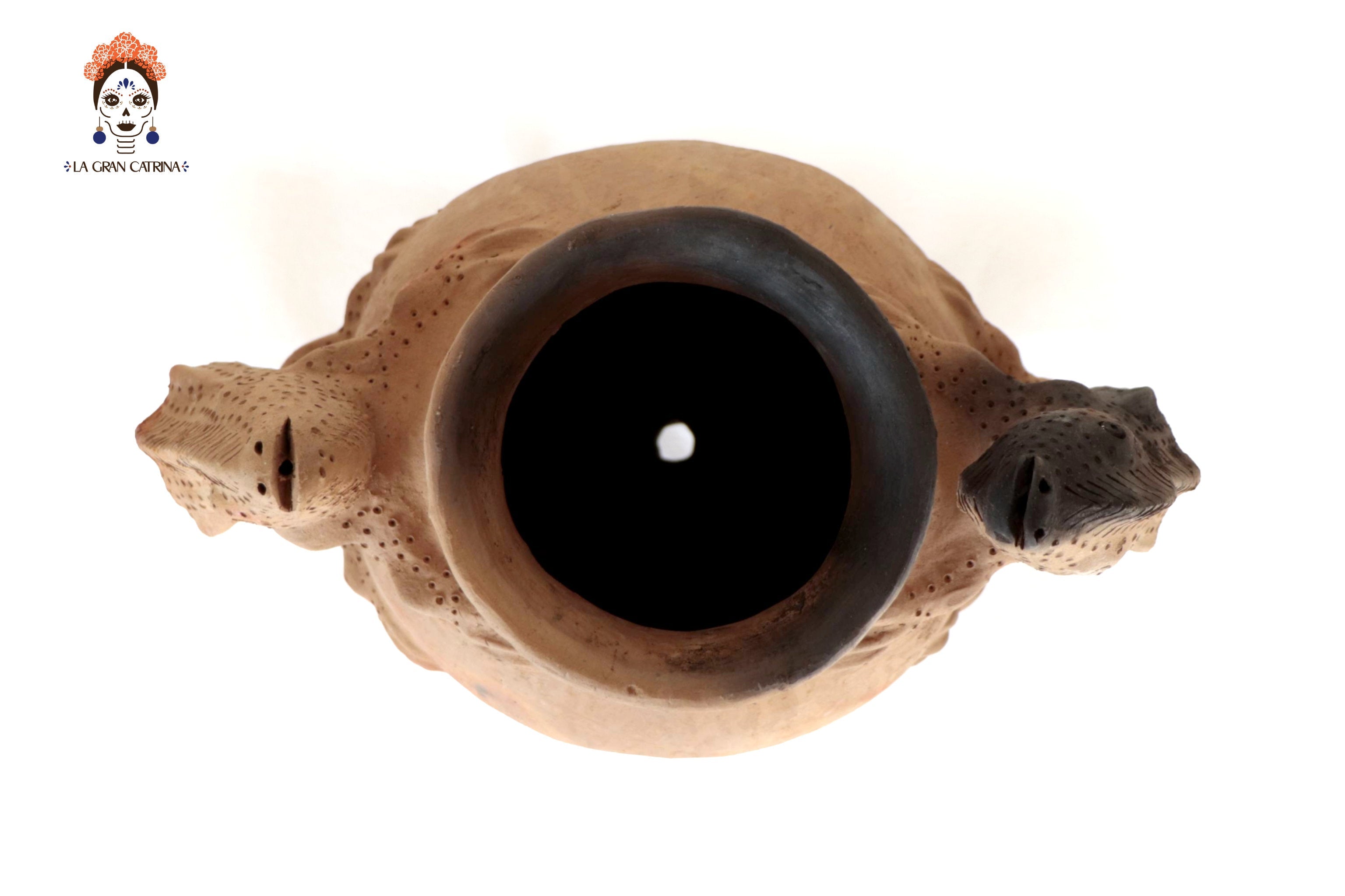Vase of Natural Clay with Handles of Lagartija - 15.7 in. Zipiajo