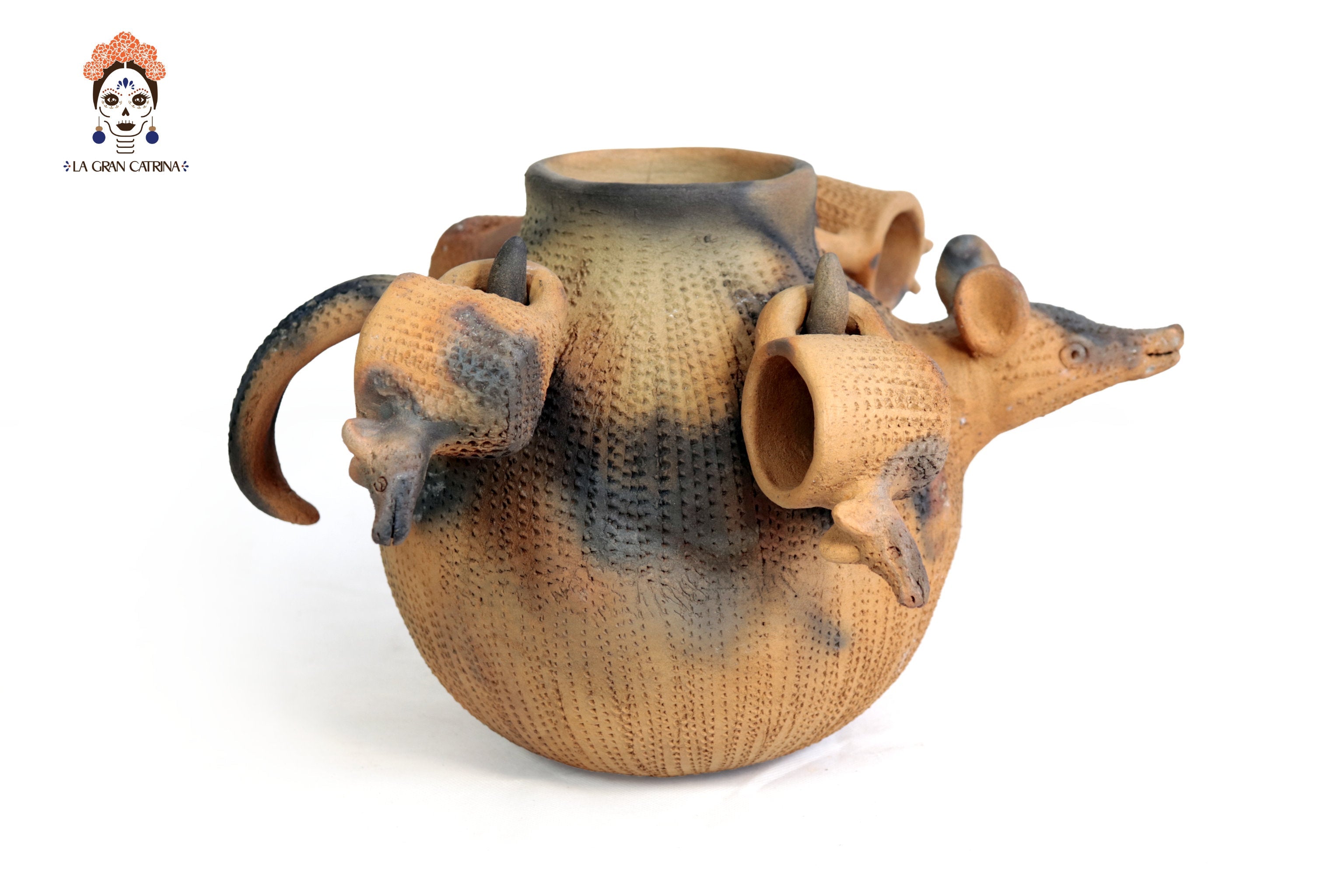 Anteater Punch Bowl of Natural Clay - 14.1 in. Zipiajo