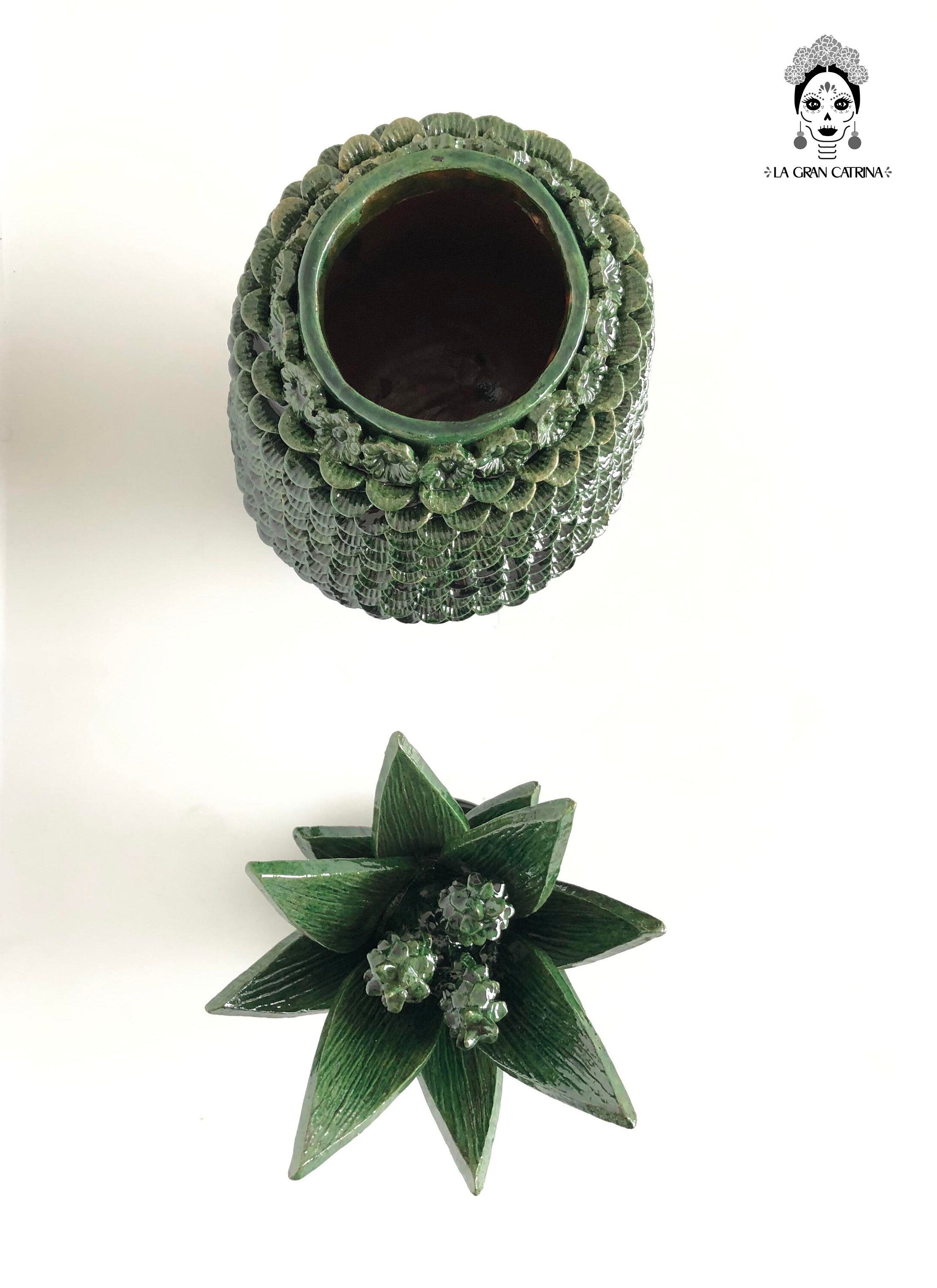 Michoacán Clay Pineapple - Papaya Green - 22 in. Juan Gtz