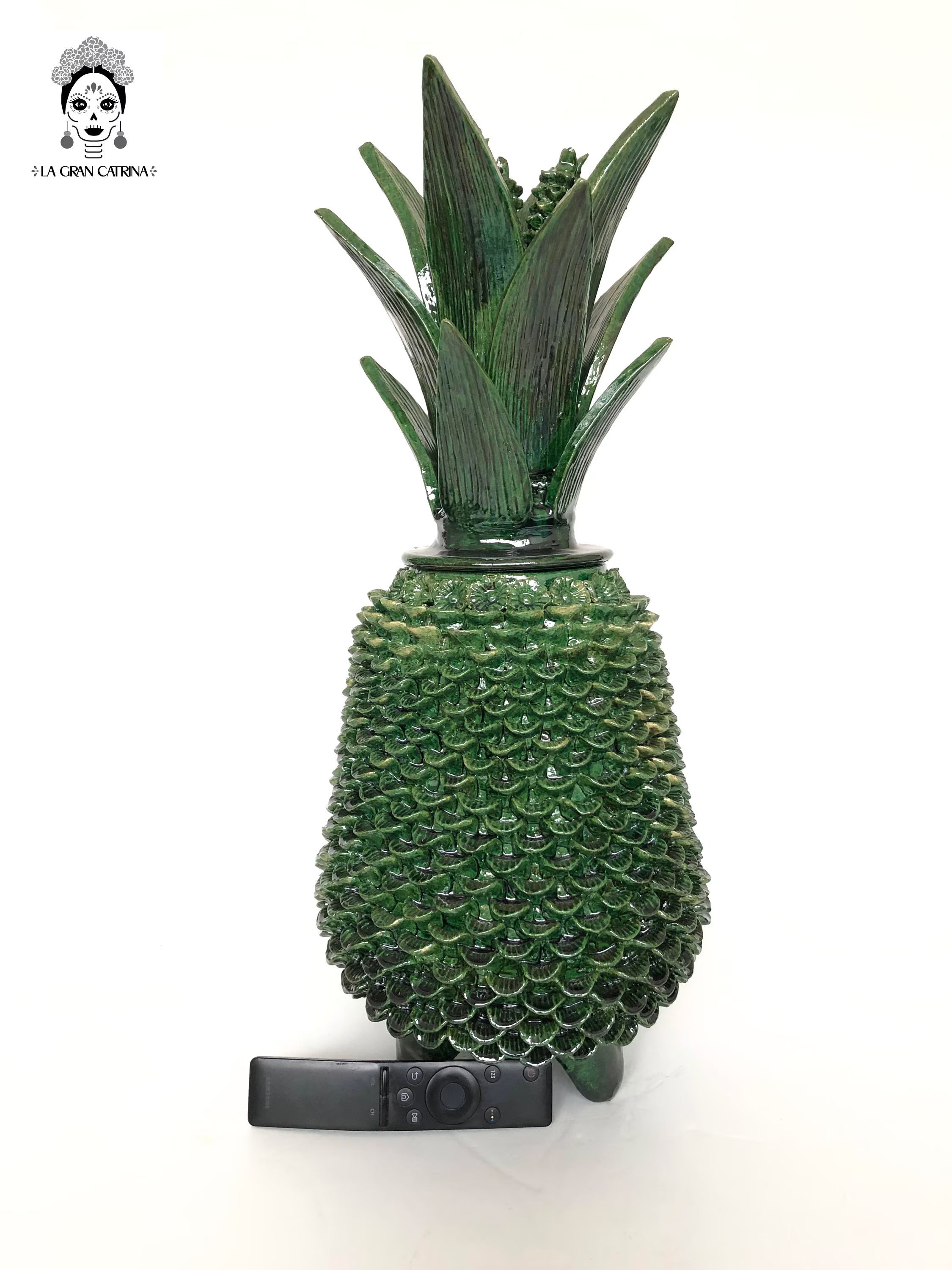Michoacán Clay Pineapple - Papaya Green - 22 in. Juan Gtz