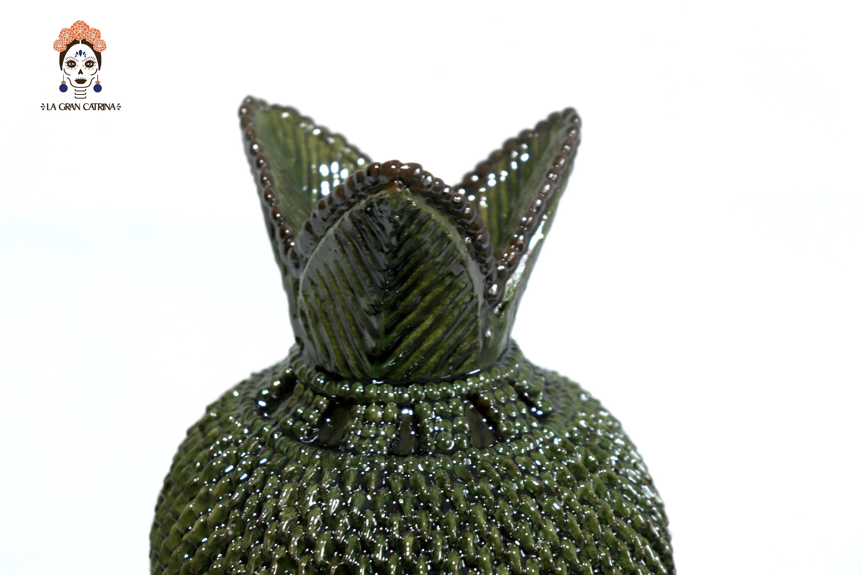 Ponchera green vidriada with jarritos Clay - 20 in. Viejitos SJG