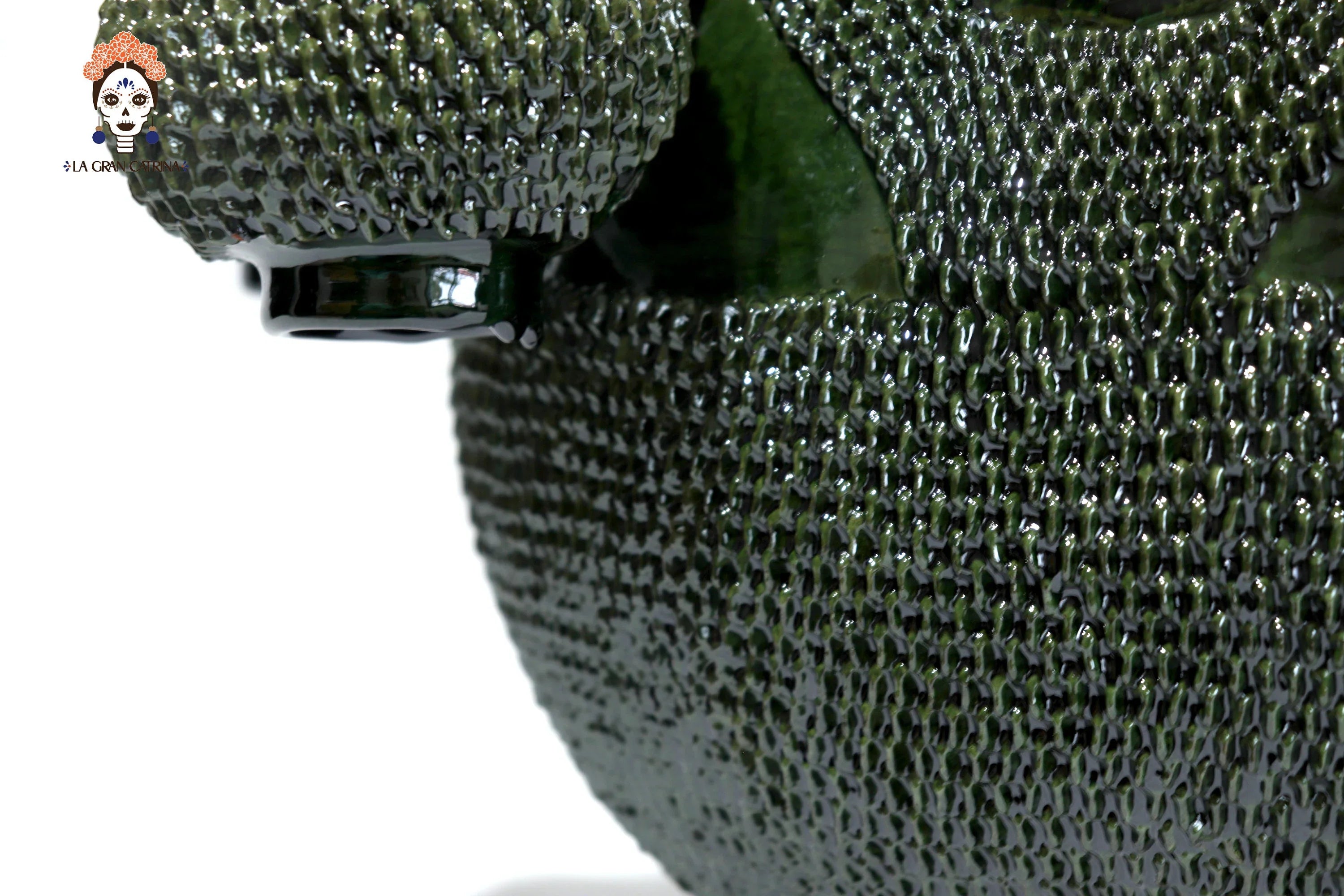 Ponchera green vidriada with jarritos Clay - 20 in. Viejitos SJG