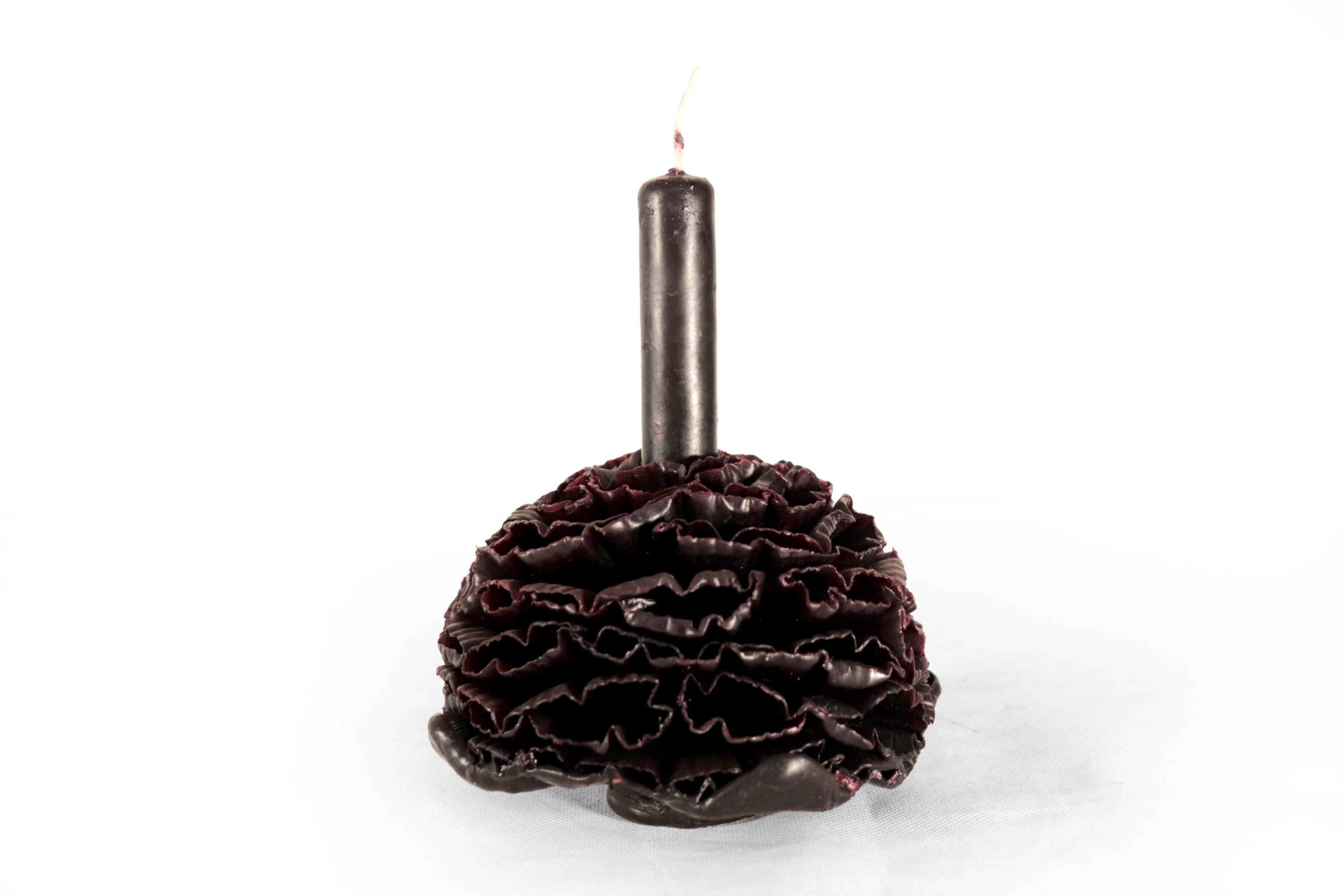 Sculpted Candle - Petals Burgundy - 6.6 in. Viviana