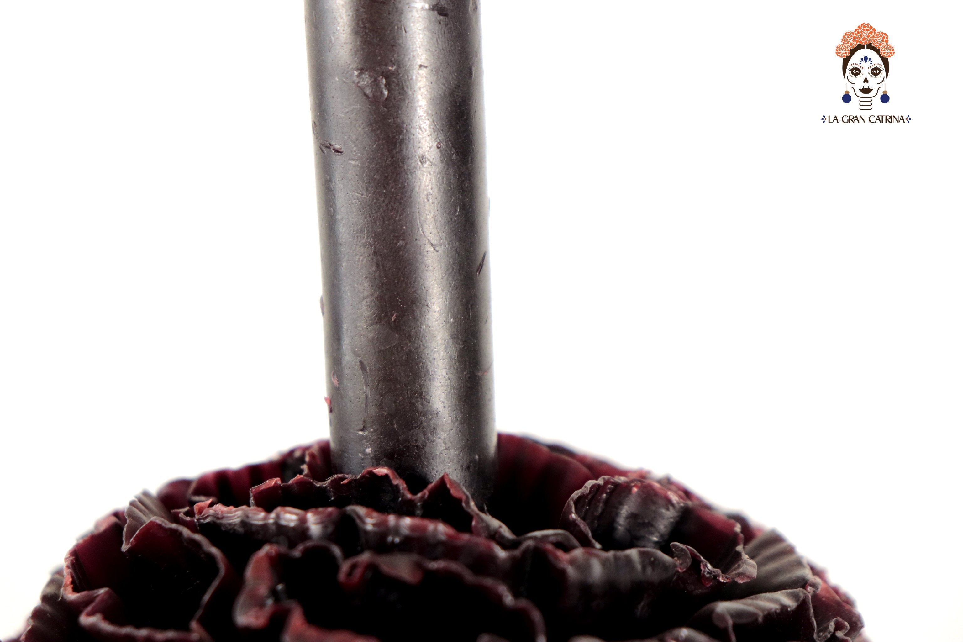 Sculpted Candle - Petals Burgundy - 6.6 in. Viviana