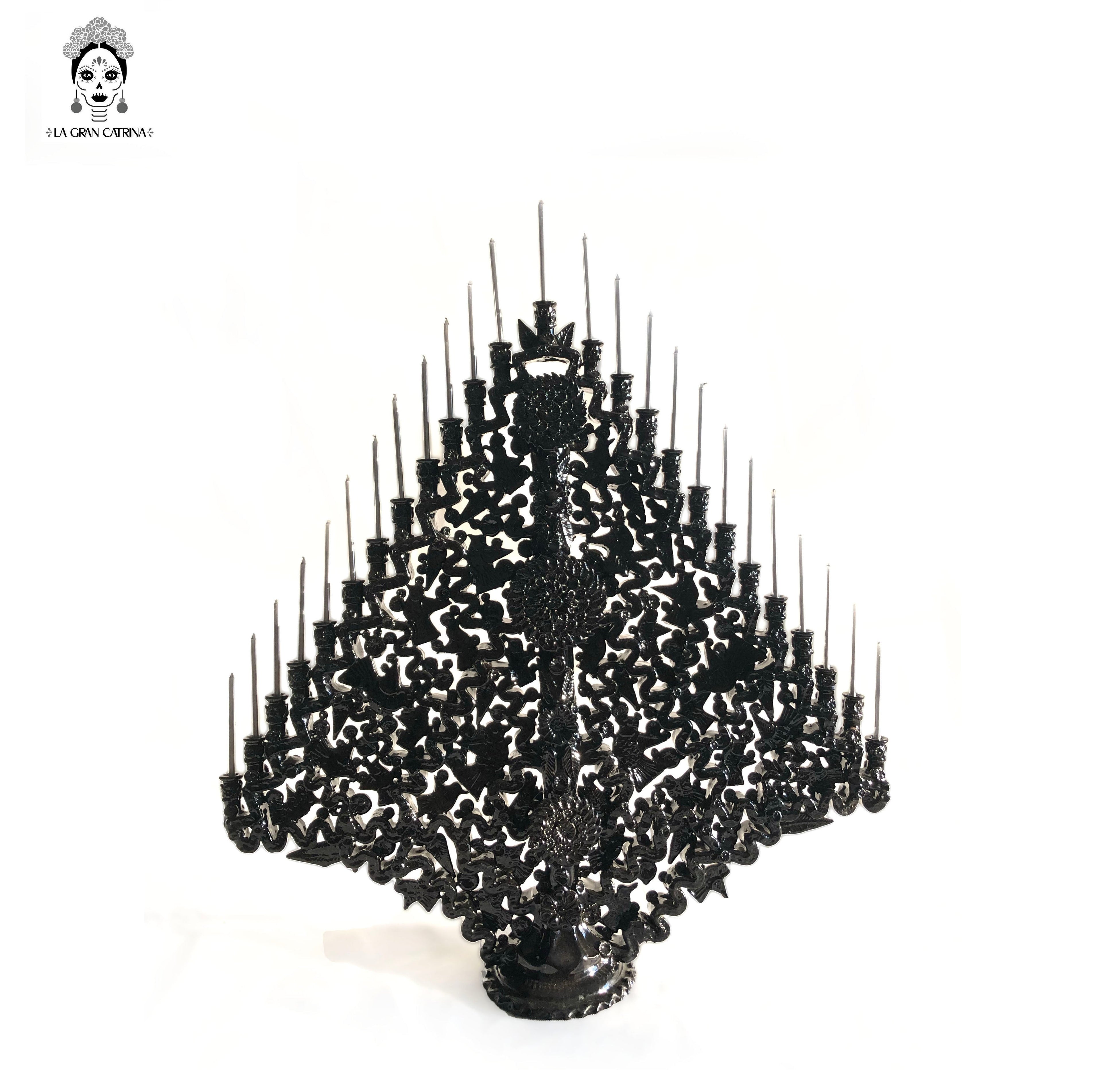 Candleholder black of 25-Candle - Glazed Clay - 25 in. - in. Production Tereri