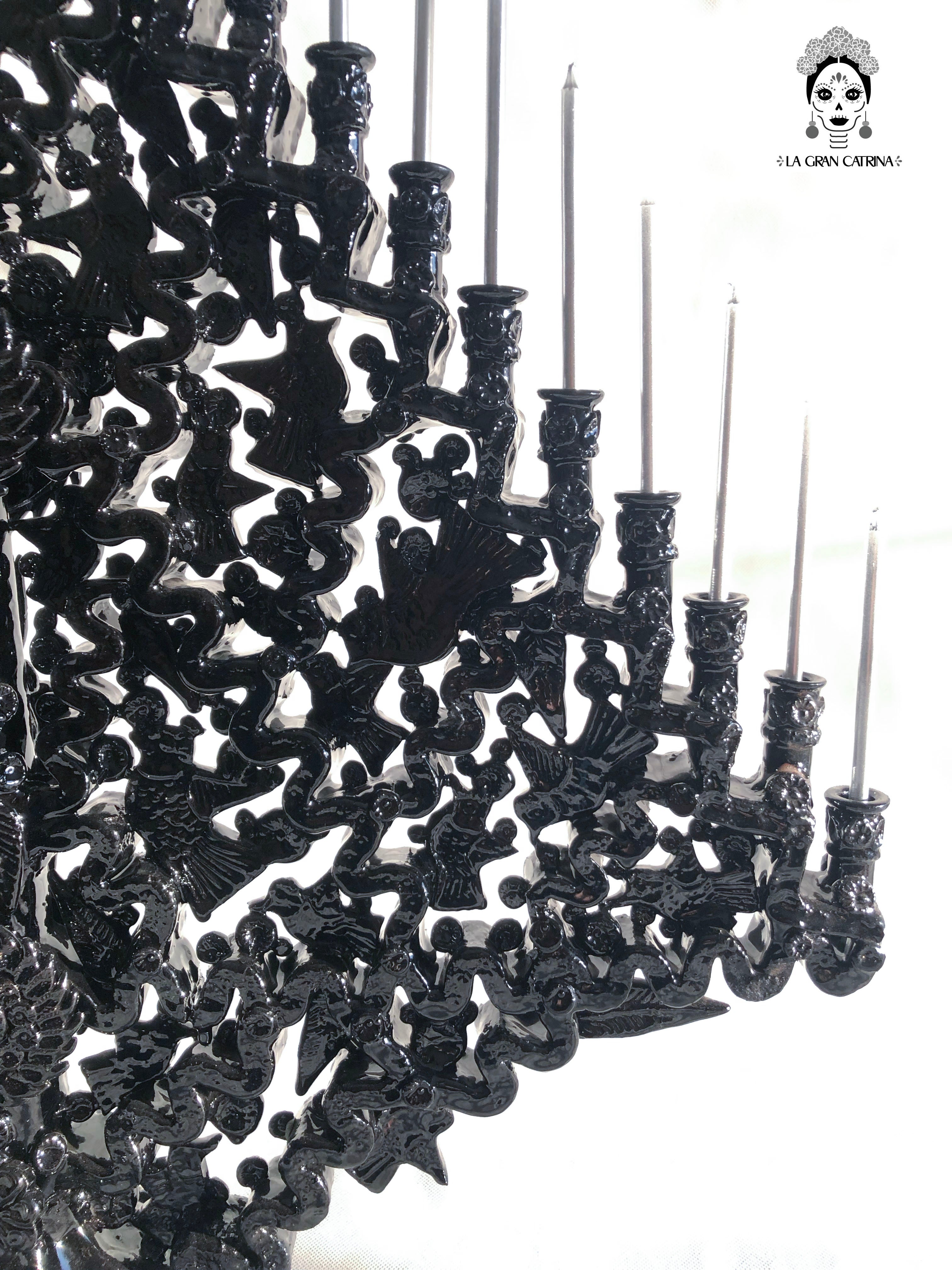 Candleholder black of 25-Candle - Glazed Clay - 25 in. - in. Production Tereri
