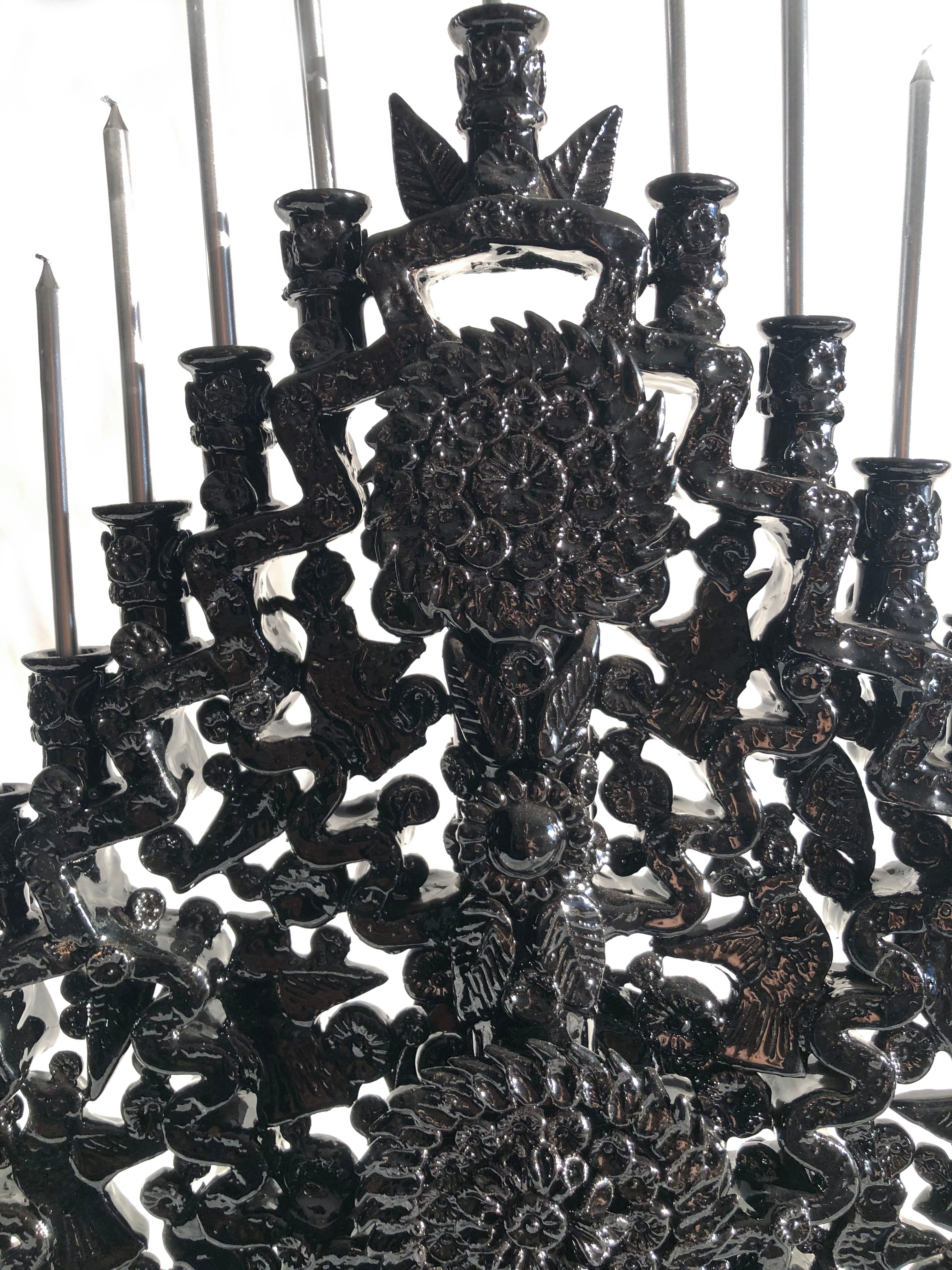 Candleholder black of 25-Candle - Glazed Clay - 25 in. - in. Production Tereri