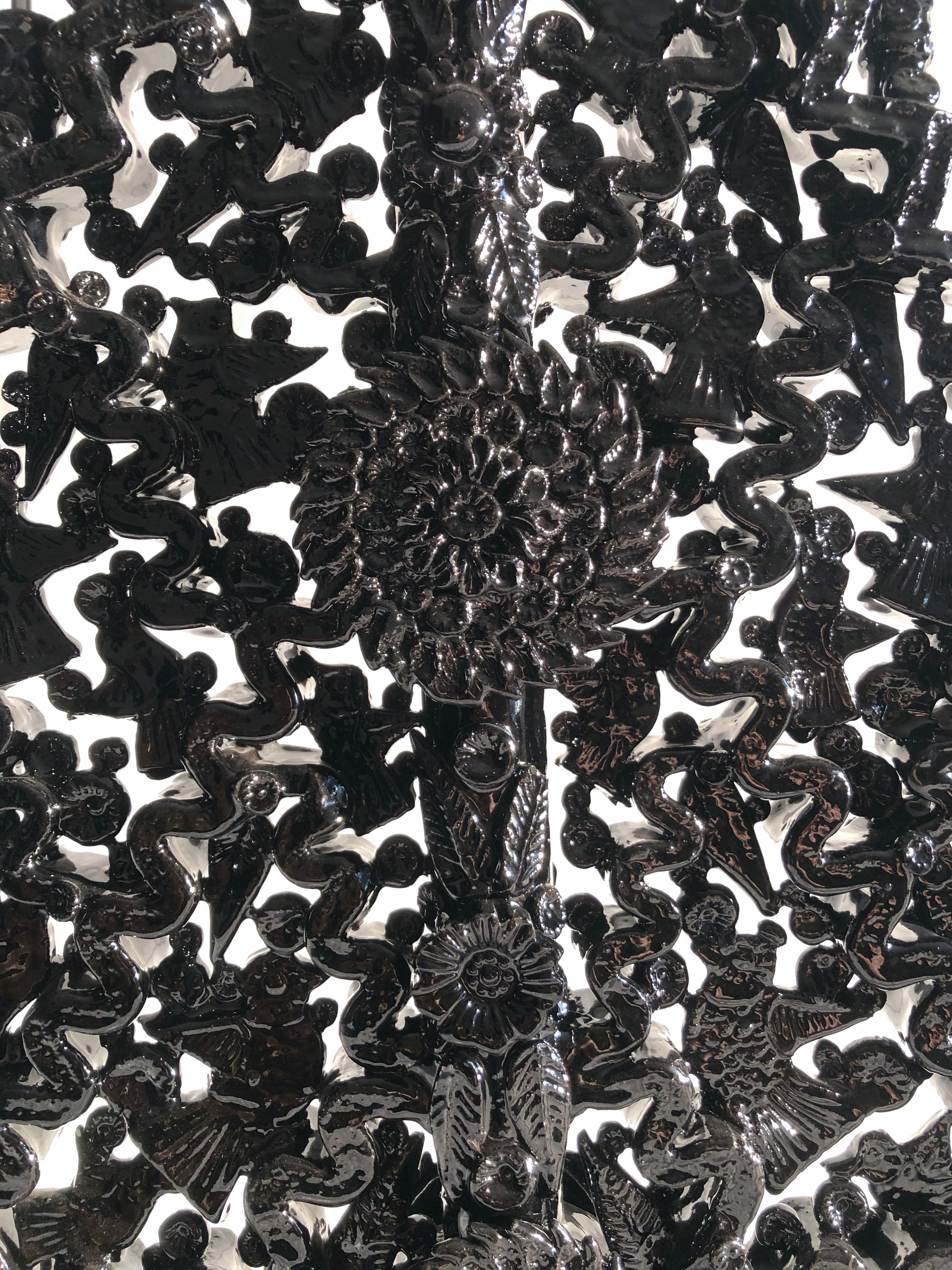 Candleholder black of 25-Candle - Glazed Clay - 25 in. - in. Production Tereri