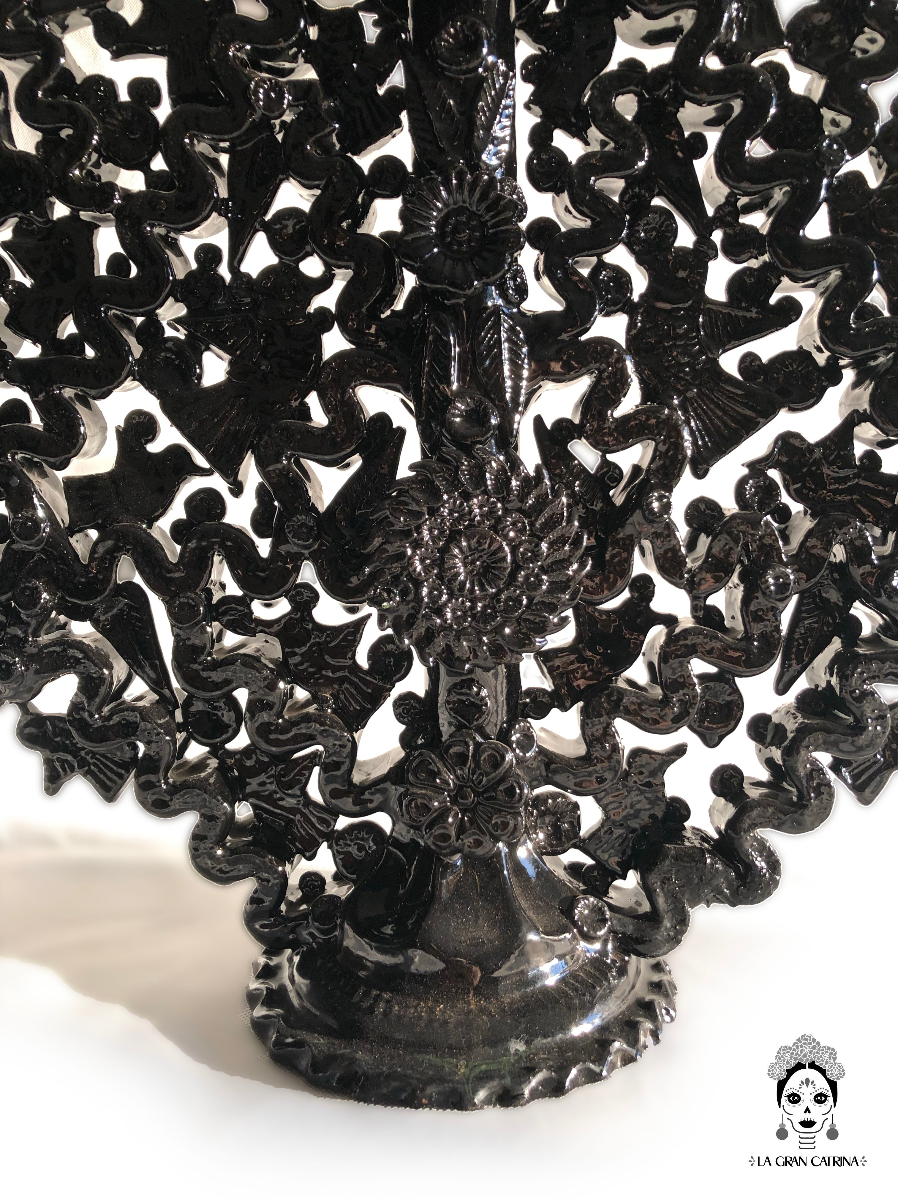 Candleholder black of 25-Candle - Glazed Clay - 25 in. - in. Production Tereri
