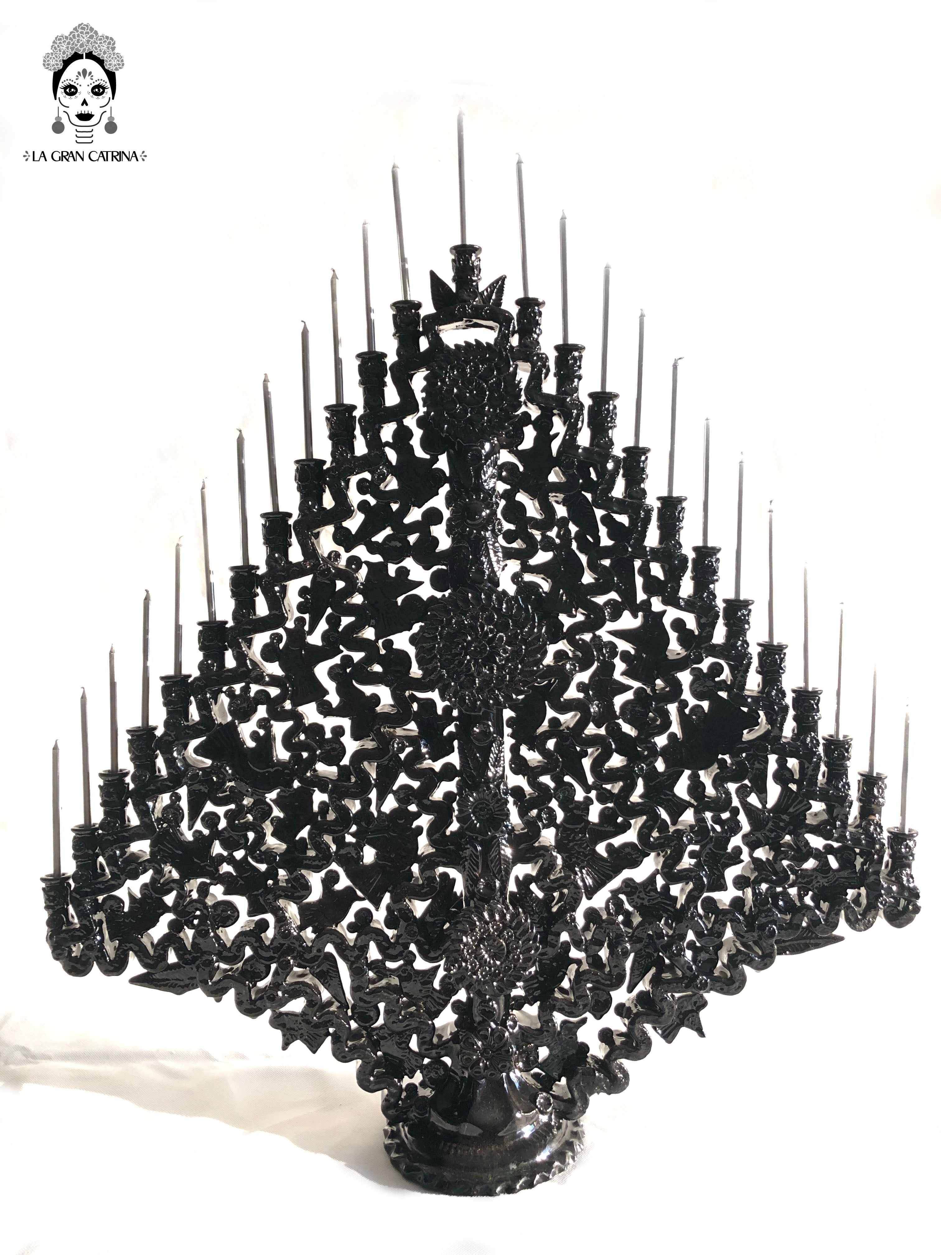 Candleholder black of 25-Candle - Glazed Clay - 25 in. - in. Production Tereri