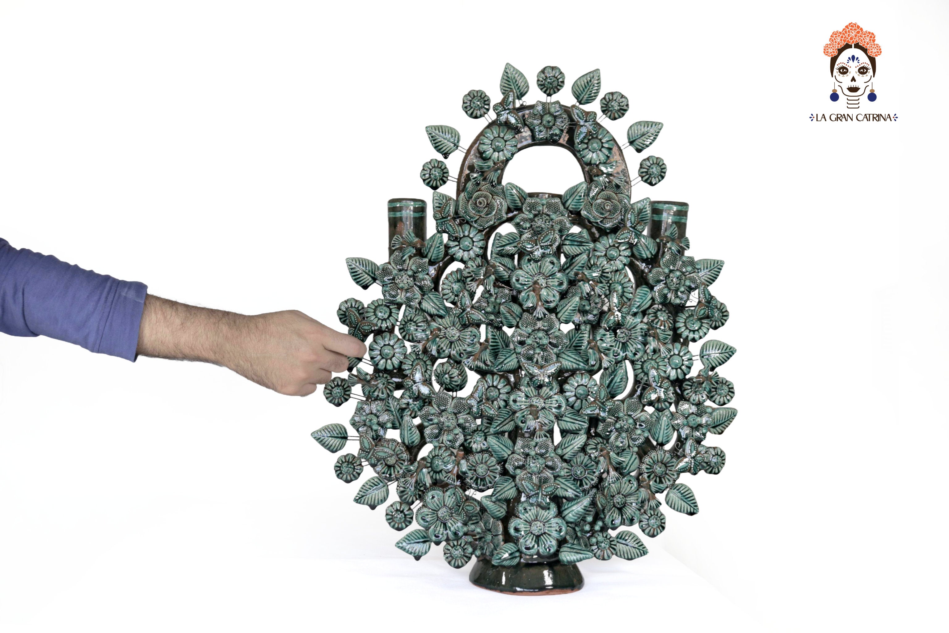 Tree of Life green glazed - 21.6 in. Montoya