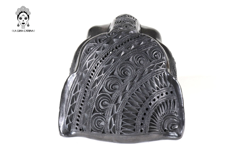 Black Clay Jaguar Head - 8.7 in. Tere Oax