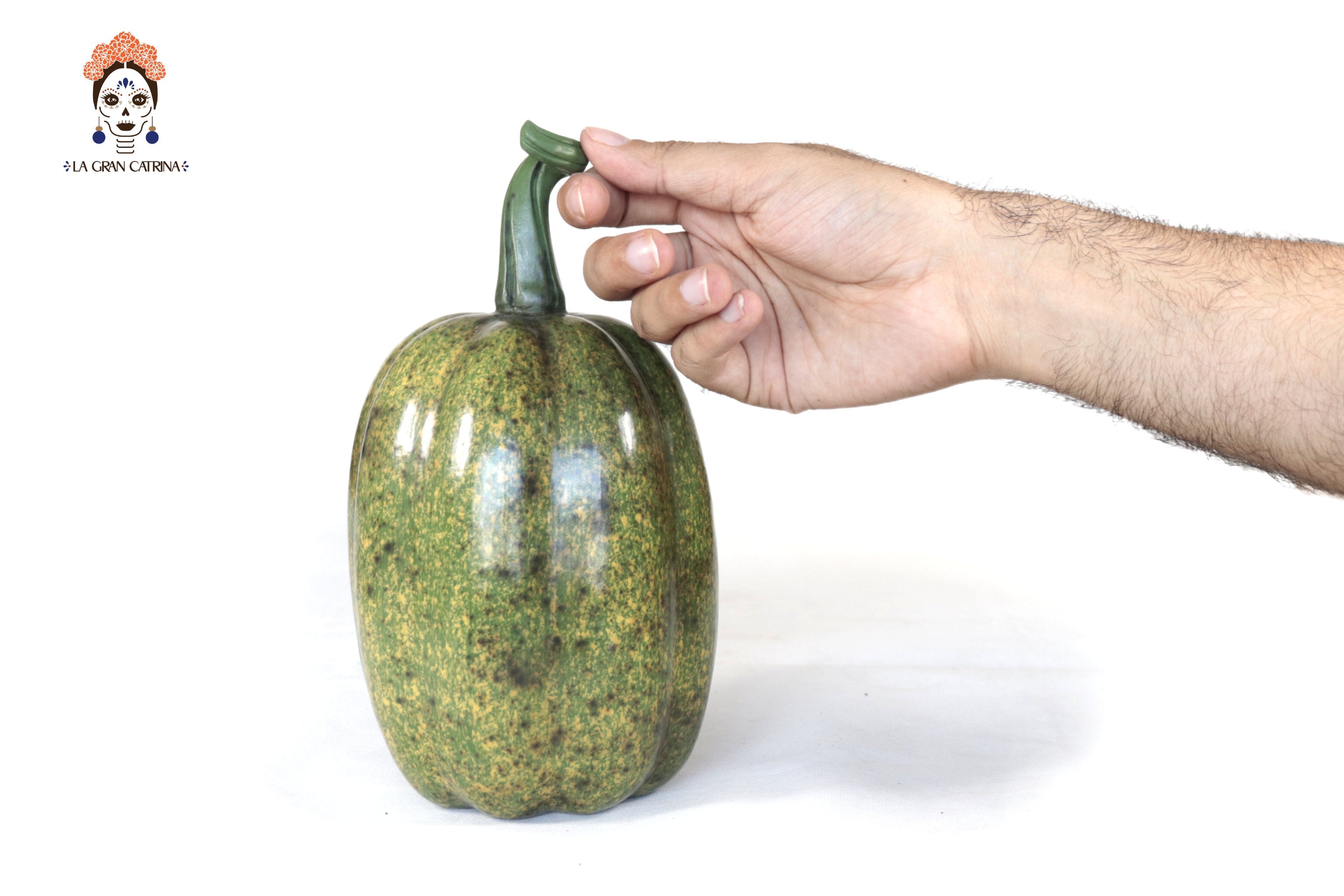 Set 3 Pumpkins Handcrafted Decorative Greens - 8.7 in. Trejo