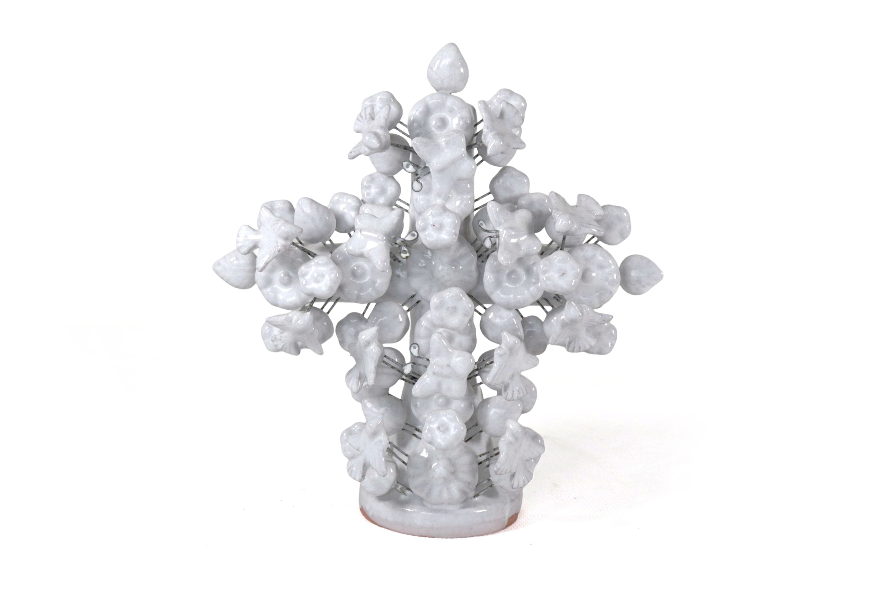 Cross white vidriada of 8.6 in. Montoya