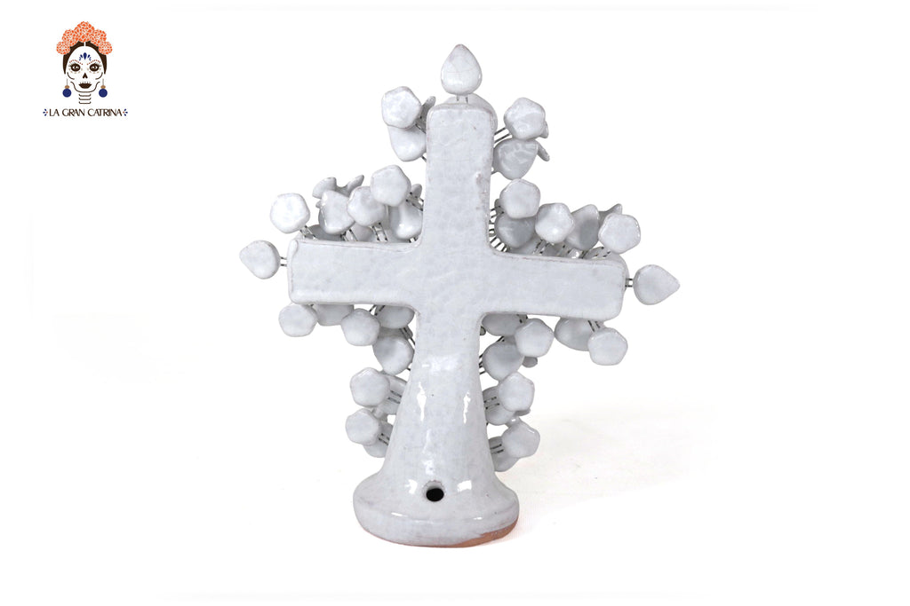 Cross white vidriada of 8.6 in. Montoya