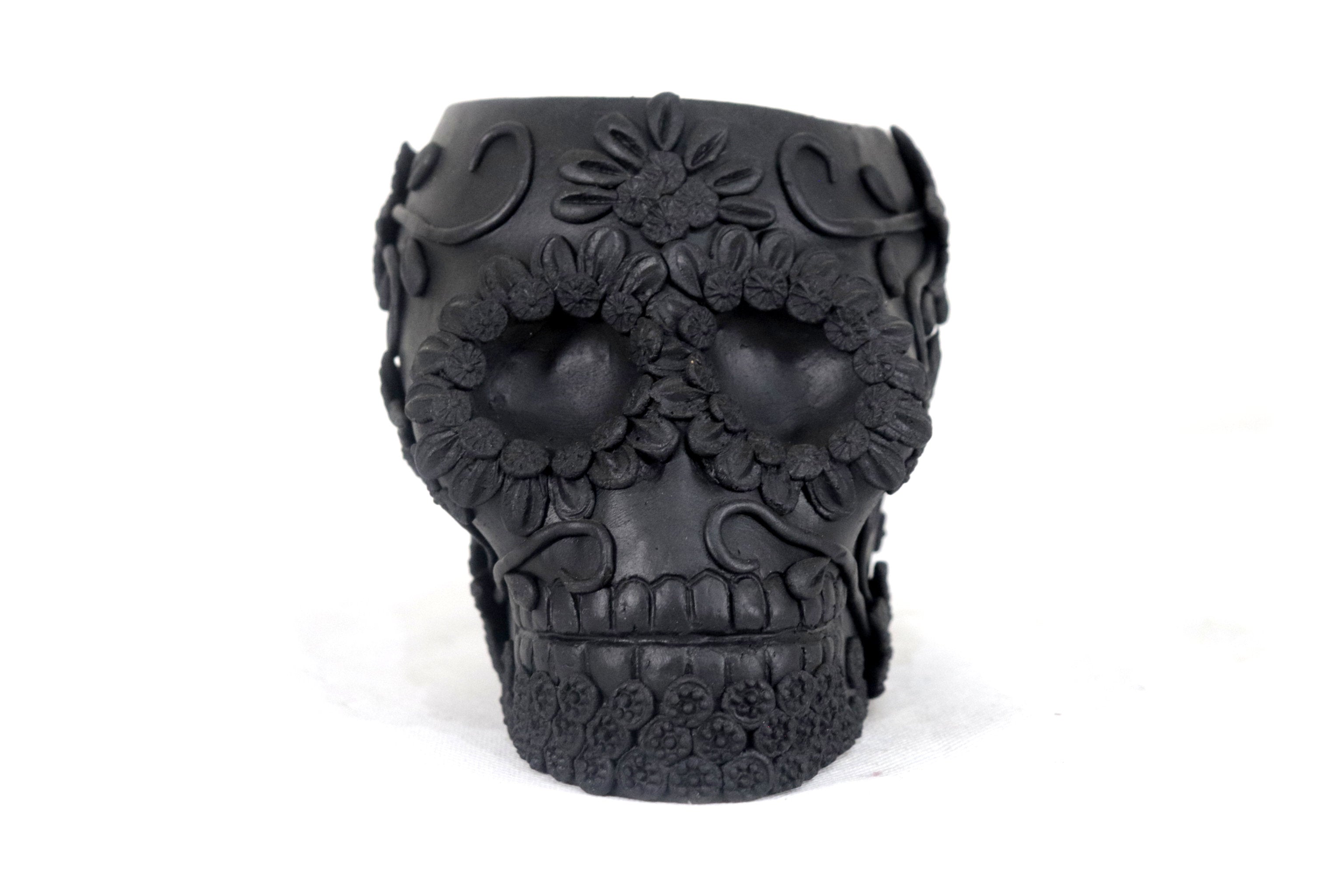 Planter black large of Skull Style Catrina Brenda Capula