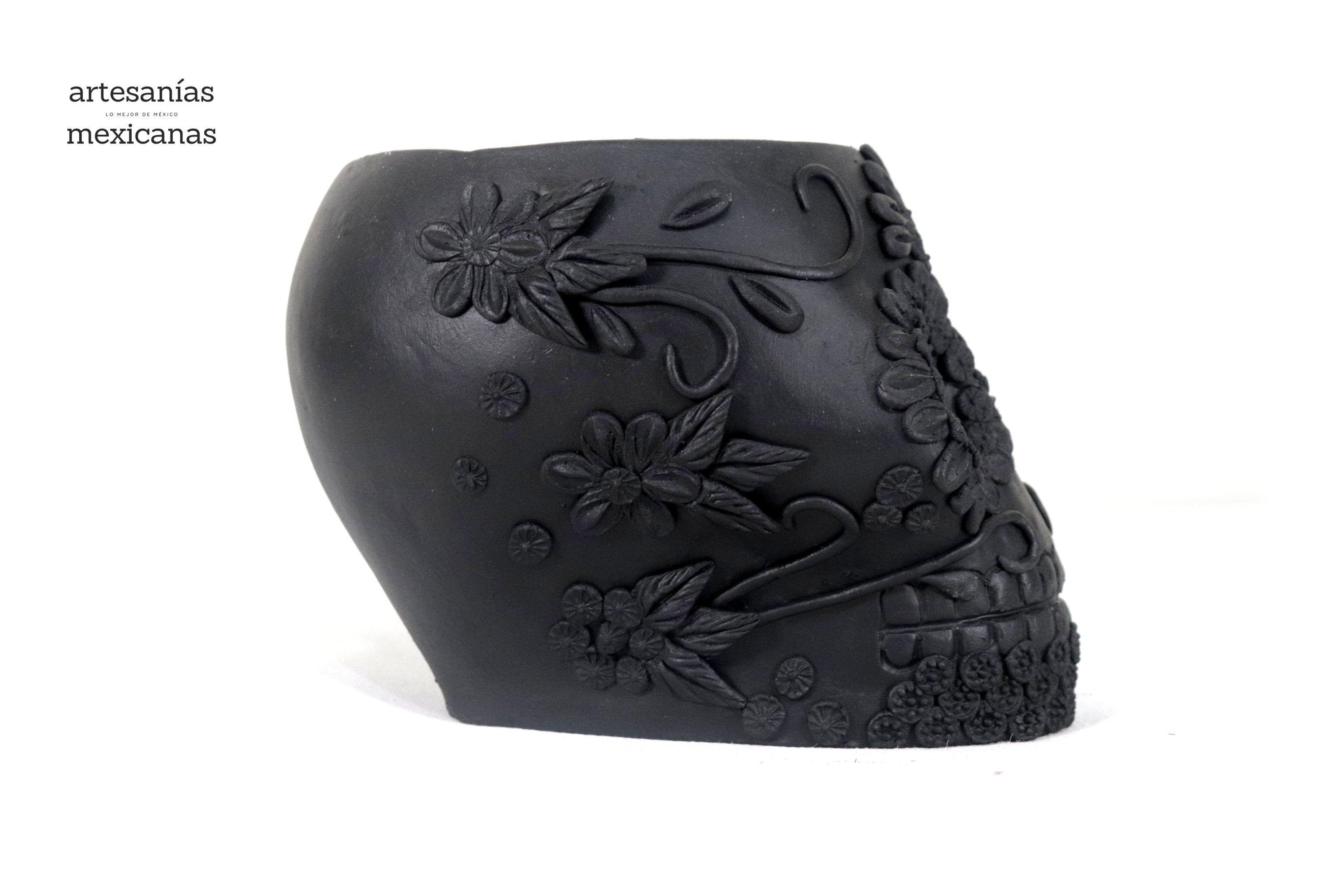 Planter black large of Skull Style Catrina Brenda Capula