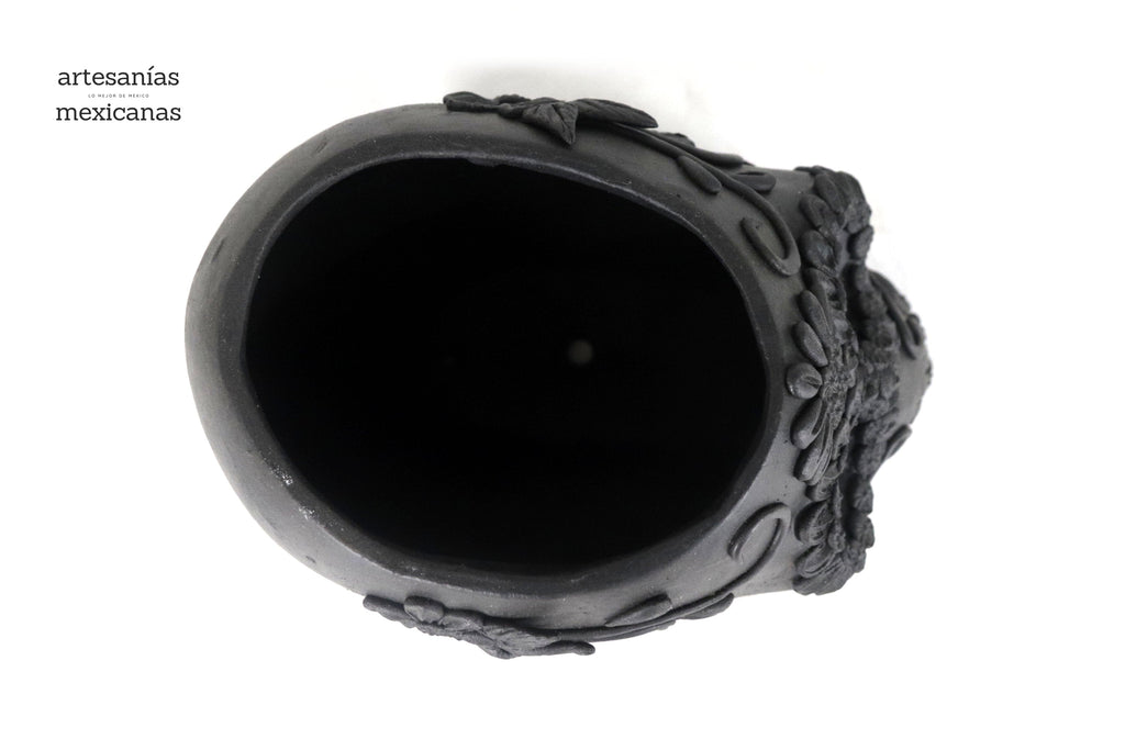 Planter black large of Skull Style Catrina Brenda Capula
