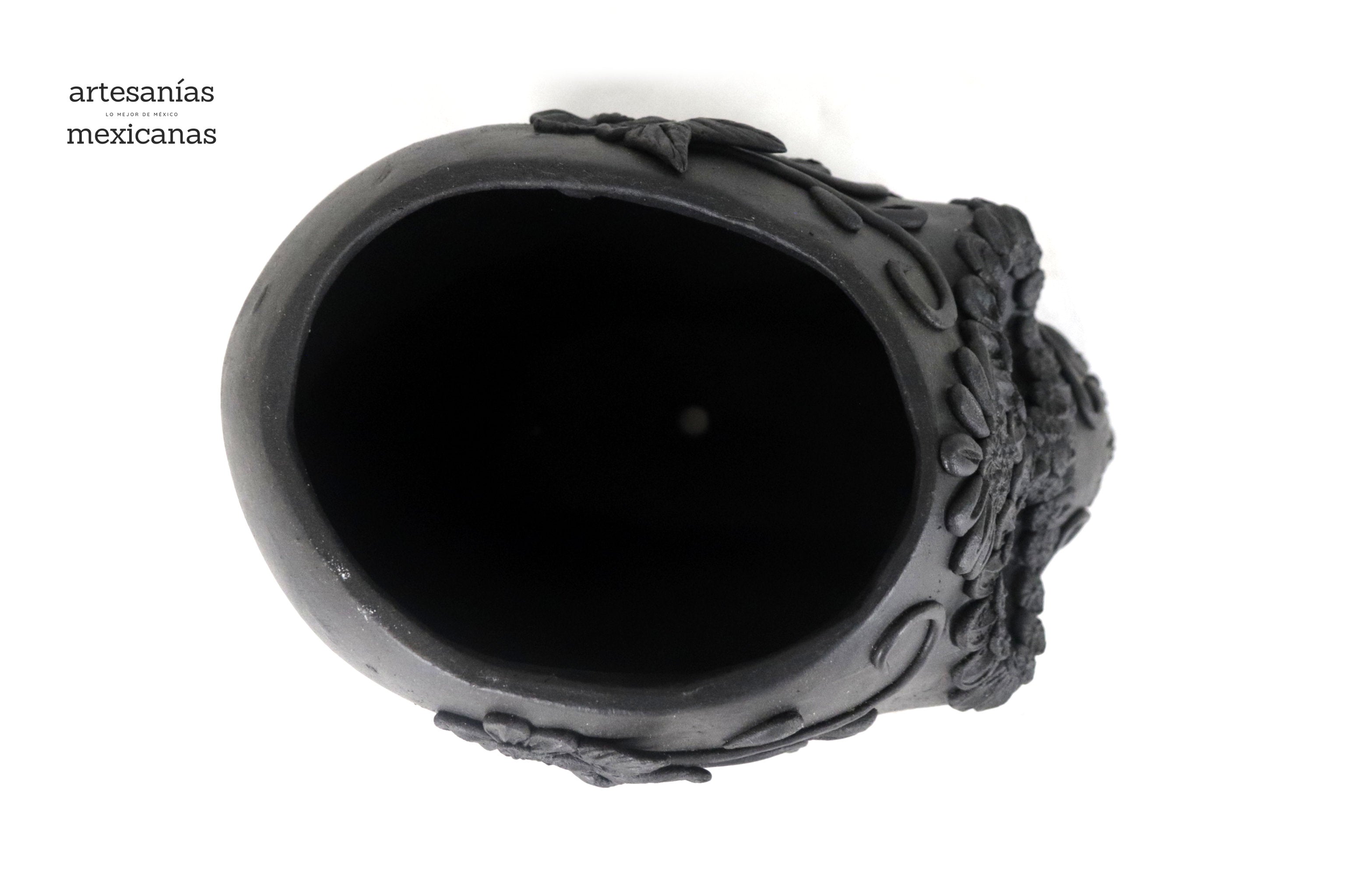 Planter black large of Skull Style Catrina Brenda Capula