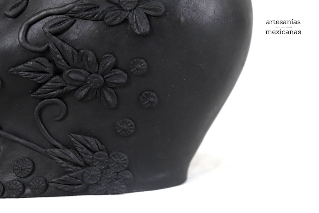 Planter black large of Skull Style Catrina Brenda Capula
