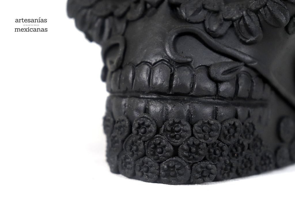 Planter black large of Skull Style Catrina Brenda Capula