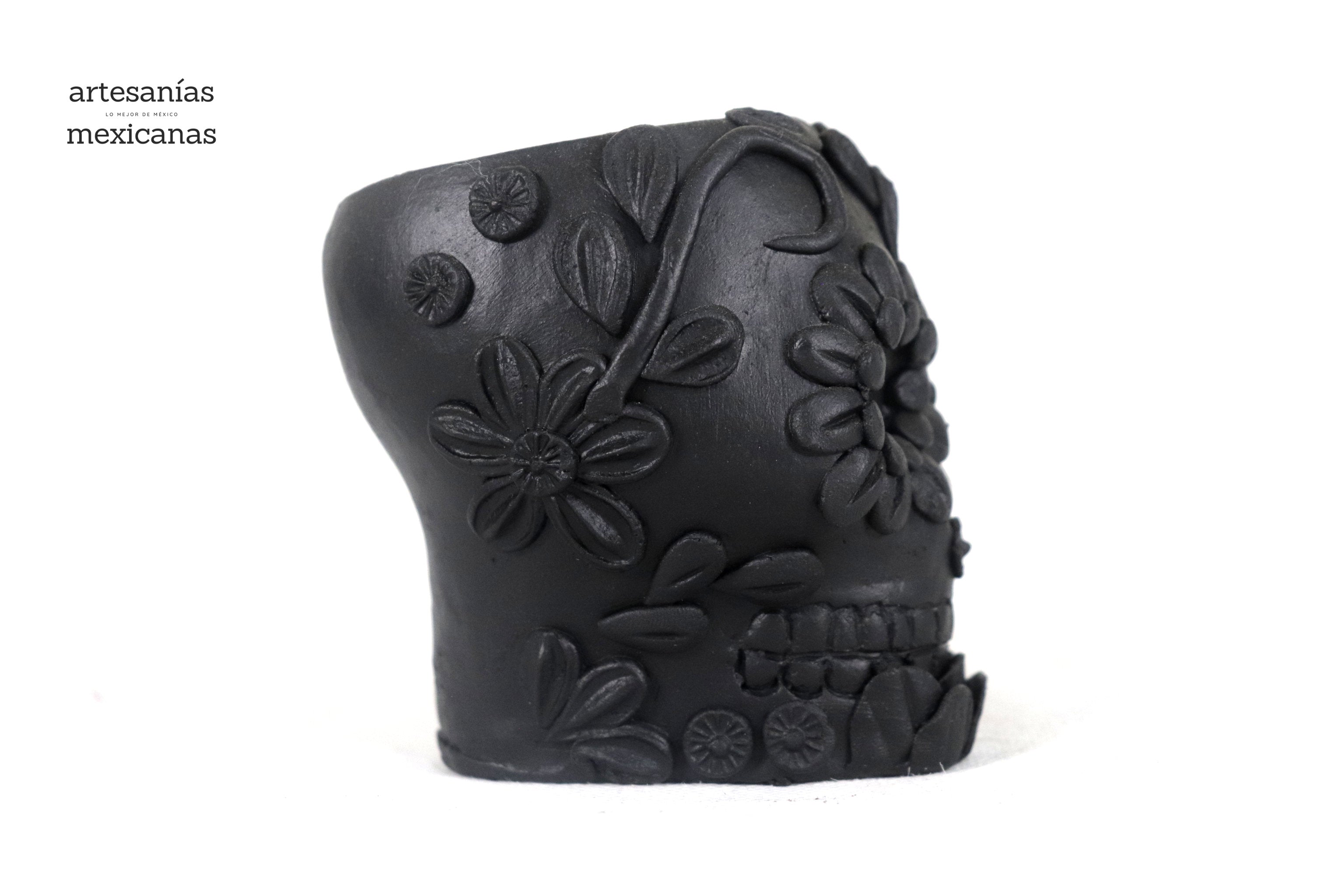 Planter black chica of Skull Style Catrina Brenda Capula