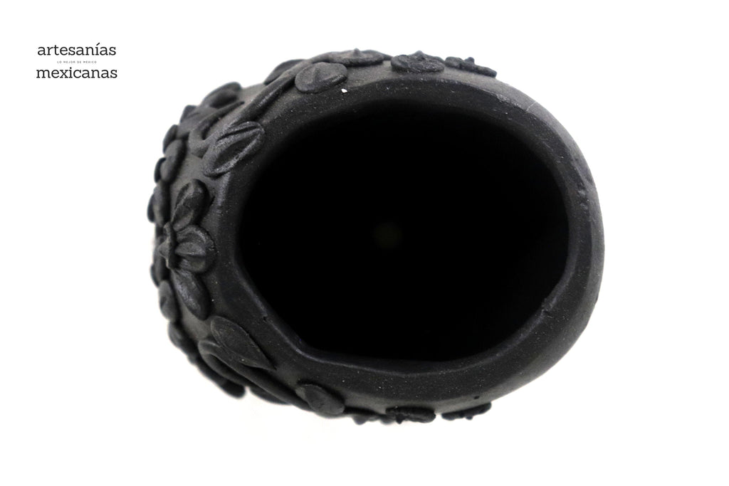 Planter black chica of Skull Style Catrina Brenda Capula