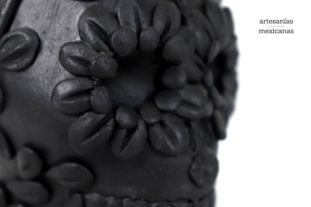 Planter black chica of Skull Style Catrina Brenda Capula