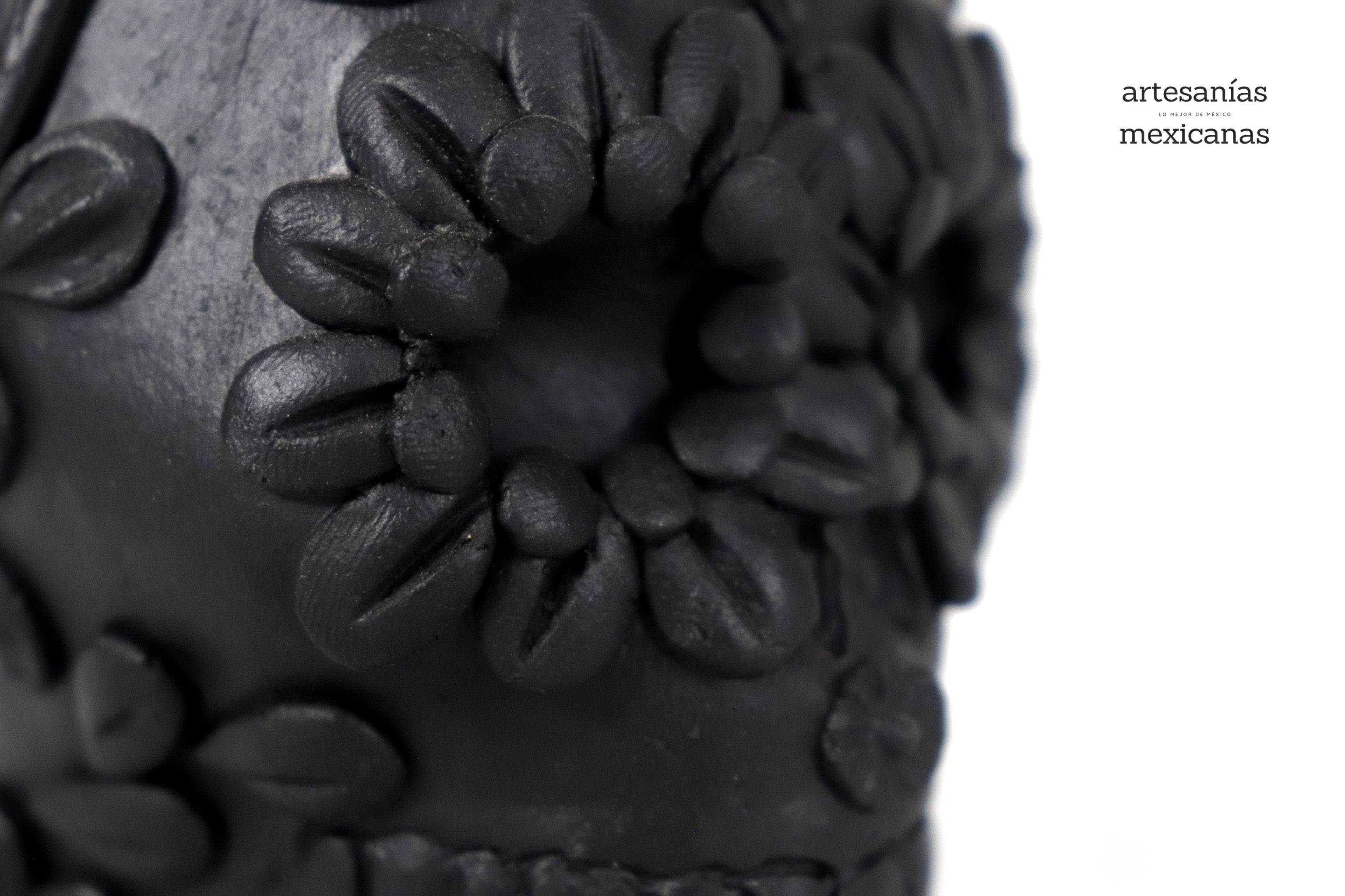 Planter black chica of Skull Style Catrina Brenda Capula